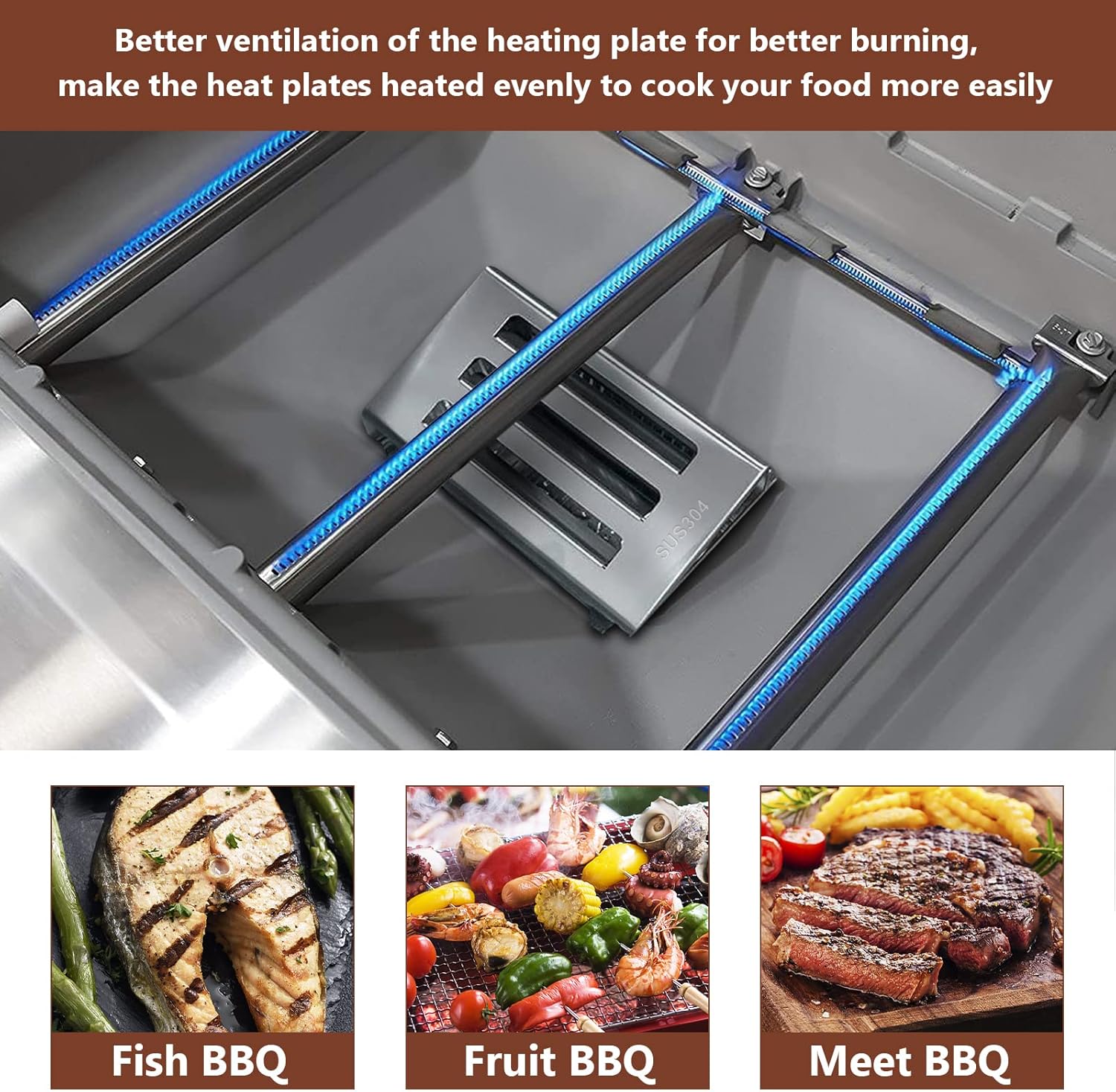 QuliMetal SUS304 Flavorizer Bars, 9MM Grates and Heat Deflector for Weber GS4 Spirit II 300 Series Grills