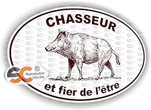 Autocollant Chasse "à Bord Sanglier 7-1" - Design Bearn - Sticker Pour Voiture, Casier, Vitrine - Référence 10035