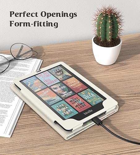 Miniatura 8 de MoKo Funda para Kindle Paperwhite de 6.8" (11 generación-2021) y Kindle Paperwhite Signature Edition, funda delgada de poliuretano con encendido y