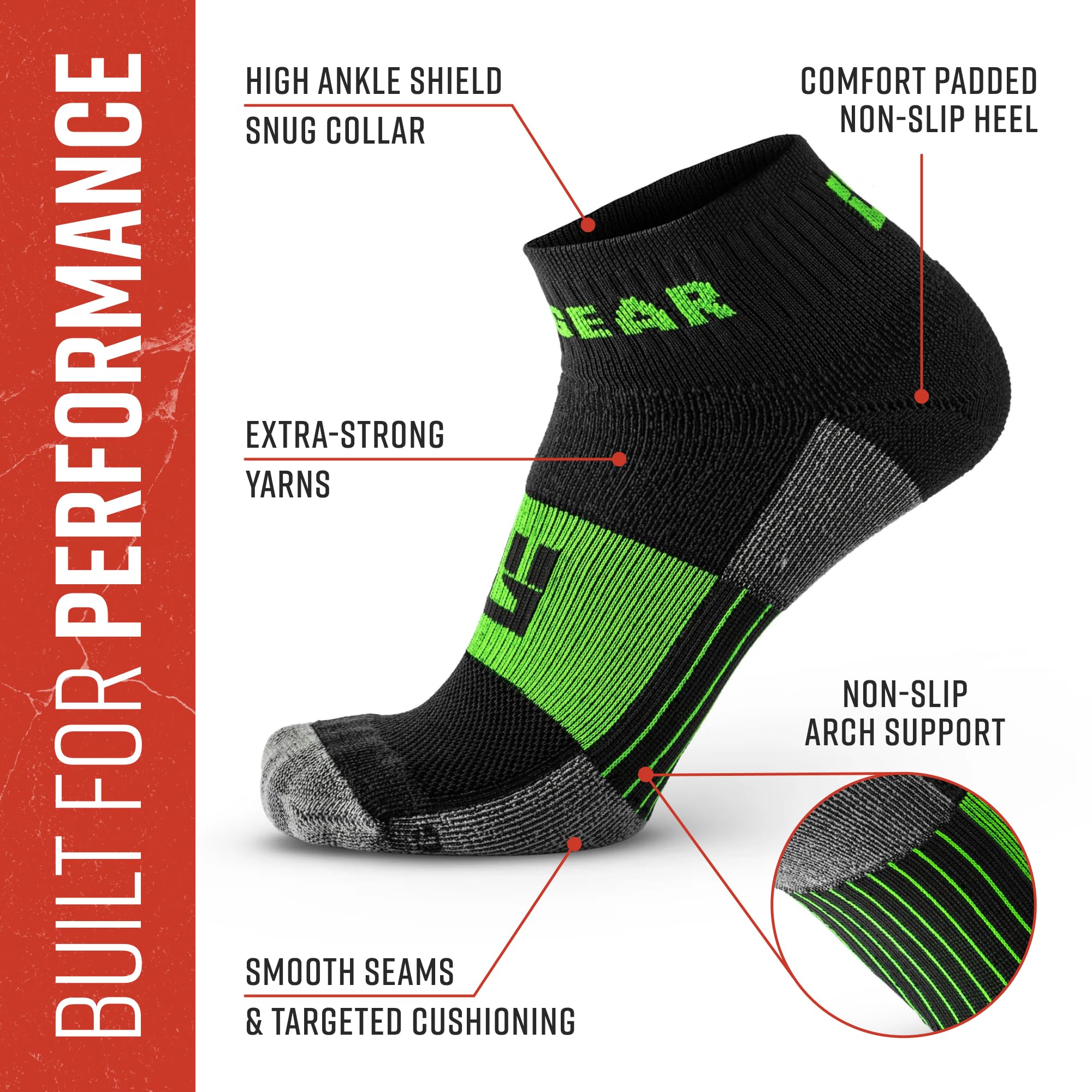 MudGear - Calcetines para trail running unisex, fabricados en EE. UU., 2 pares