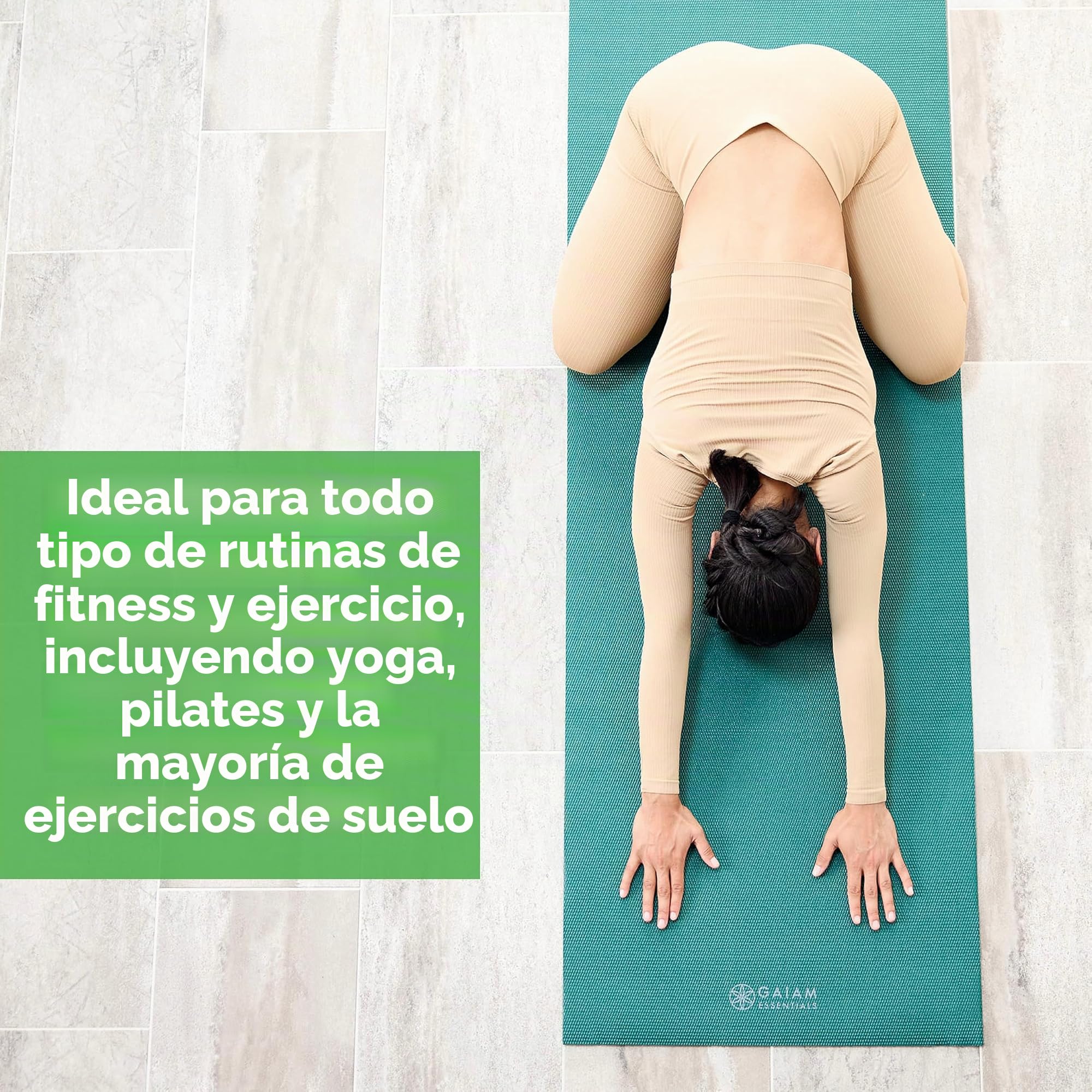 Gaiam Essentials Premium - Esterilla de yoga con soporte para esterilla de yoga (72 pulgadas de largo x 24 pulgadas de ancho x 1/4 pulgadas de grosor)