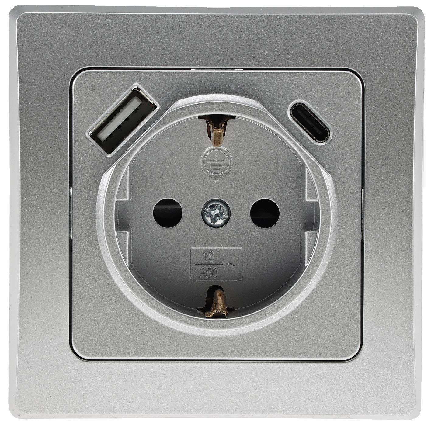 Presa Bivalente Standard Italiano/Tedesco 250V 2P+T 16A 2M Bianco Chorusmart