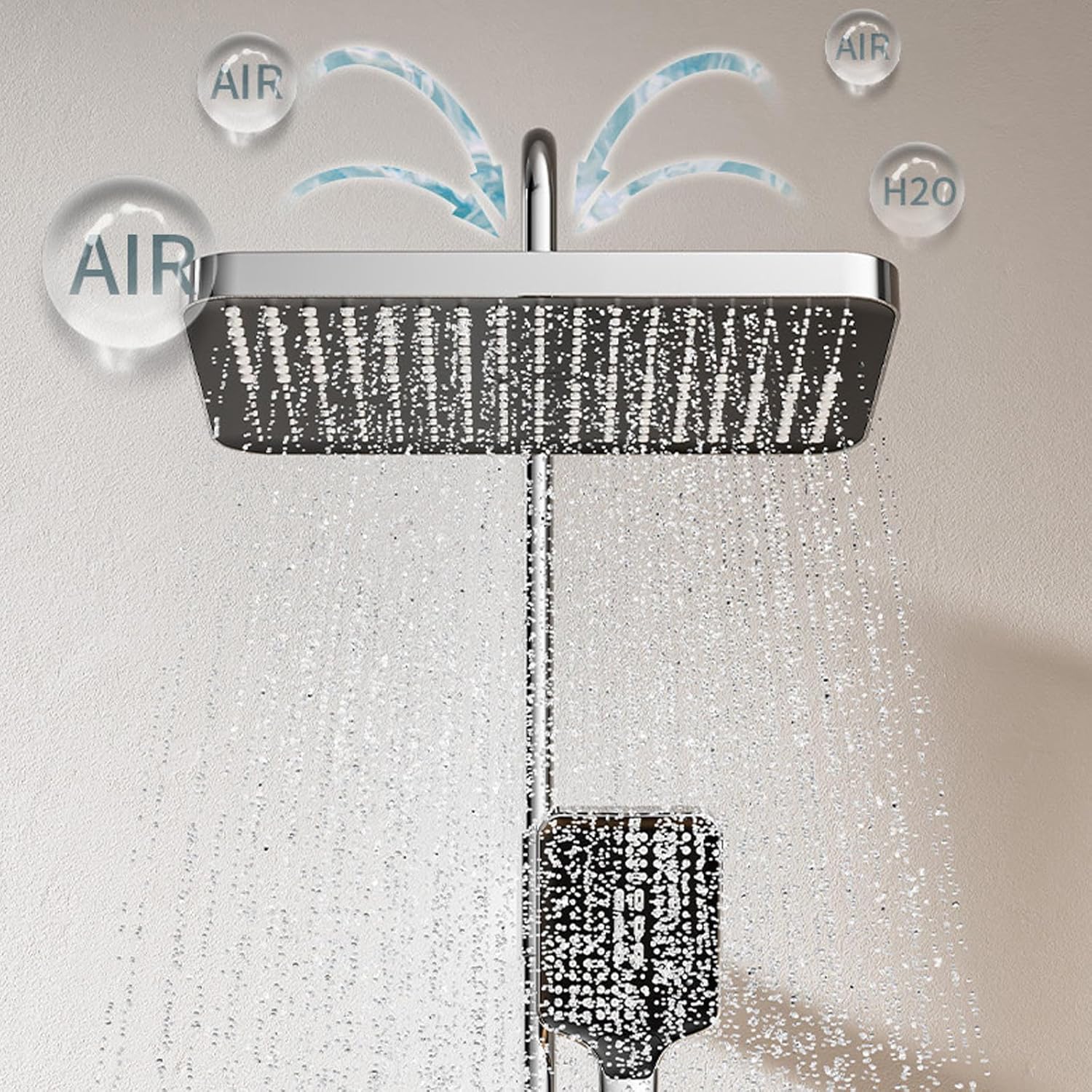 Bathroom Shower Faucet Set, Digital Display Shower System 4 Function Shower Fixtures Shower Kit with 3 Modes Handheld Shower Head, 2 Modes Bidet Sprayer