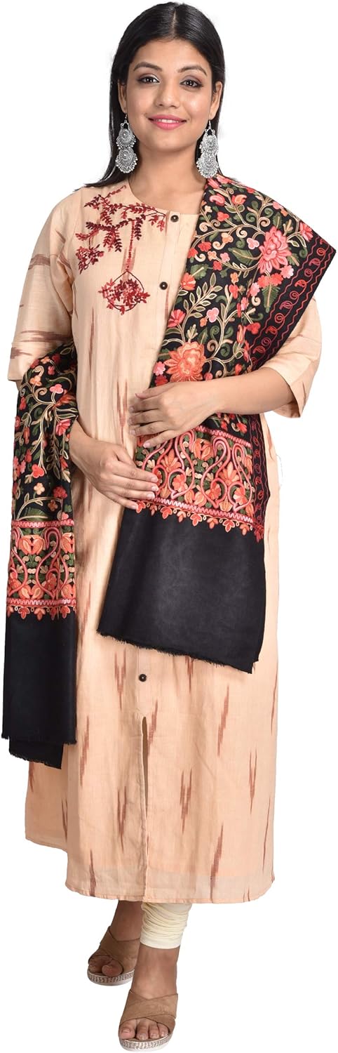 Kashmiri Shawl for Women, Aari Embroidery, (Size 40 X 80 Inches) - Image 3