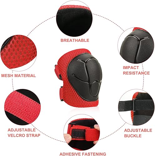 Miniatura 4 de Equipo de protección para niños, rodilleras y coderas con protector de muñeca, accesorios para patineta, patineta, ciclismo, patinaje, scooter.