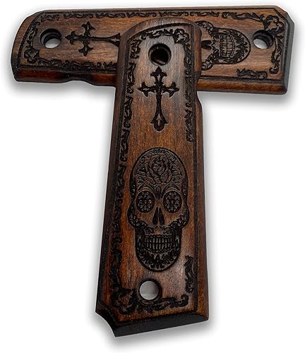 Miniatura 3 de Colt 1911 - Empuñadura de pistola de nogal de tamaño completo 1911 (gobierno/comandante), hecha a mano de madera de nogal Ars.02