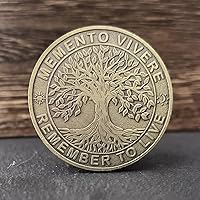 Vista 4 de Moneda de Desafío Memento Mori: Eleva Tu Práctica Estoica Diaria con Medallón Amor Fati - Un Regalo Perfecto de Estoicismo y Token de Metal EDC