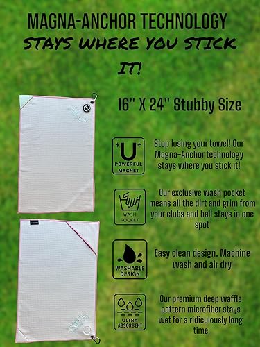 Miniatura 2 de Toalla de golf magnética de alta calidad, bolsillo de lavado exclusivo, imán industrial, almohadilla para fregar, patrón de gofre profundo, 2