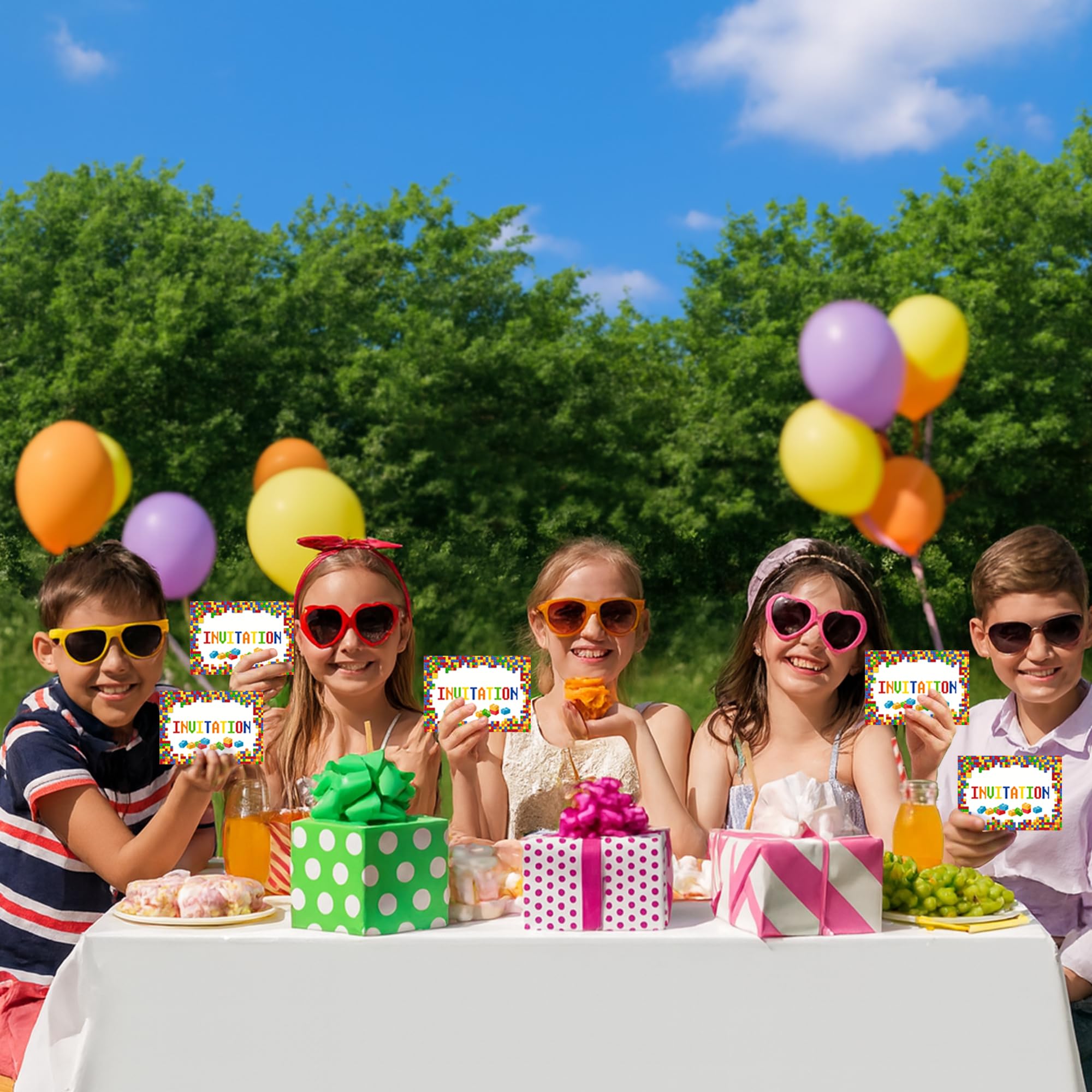 EDITON COLIBRI 11073 FR Invitations En Français Jouer Avec Briques L*G*: Paquet De 10 Cartes D'invitation Pour Un