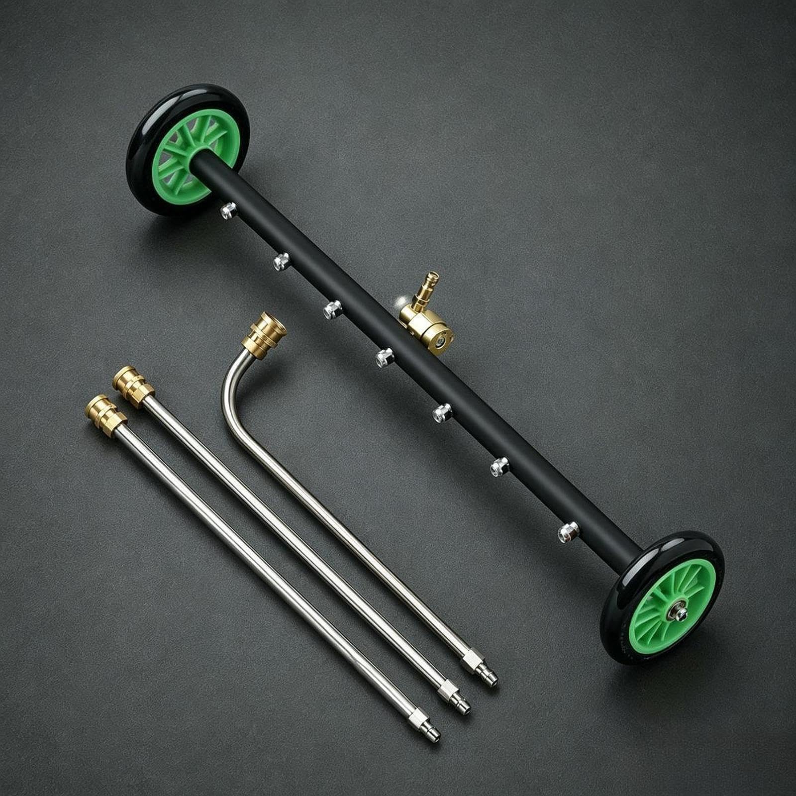 Kit de Limpieza de Bajos de Coche: de Alta Presión, Cepillo, Accesorios, Acero Y Cobre, Estable Y Adecuado para La Limpieza.