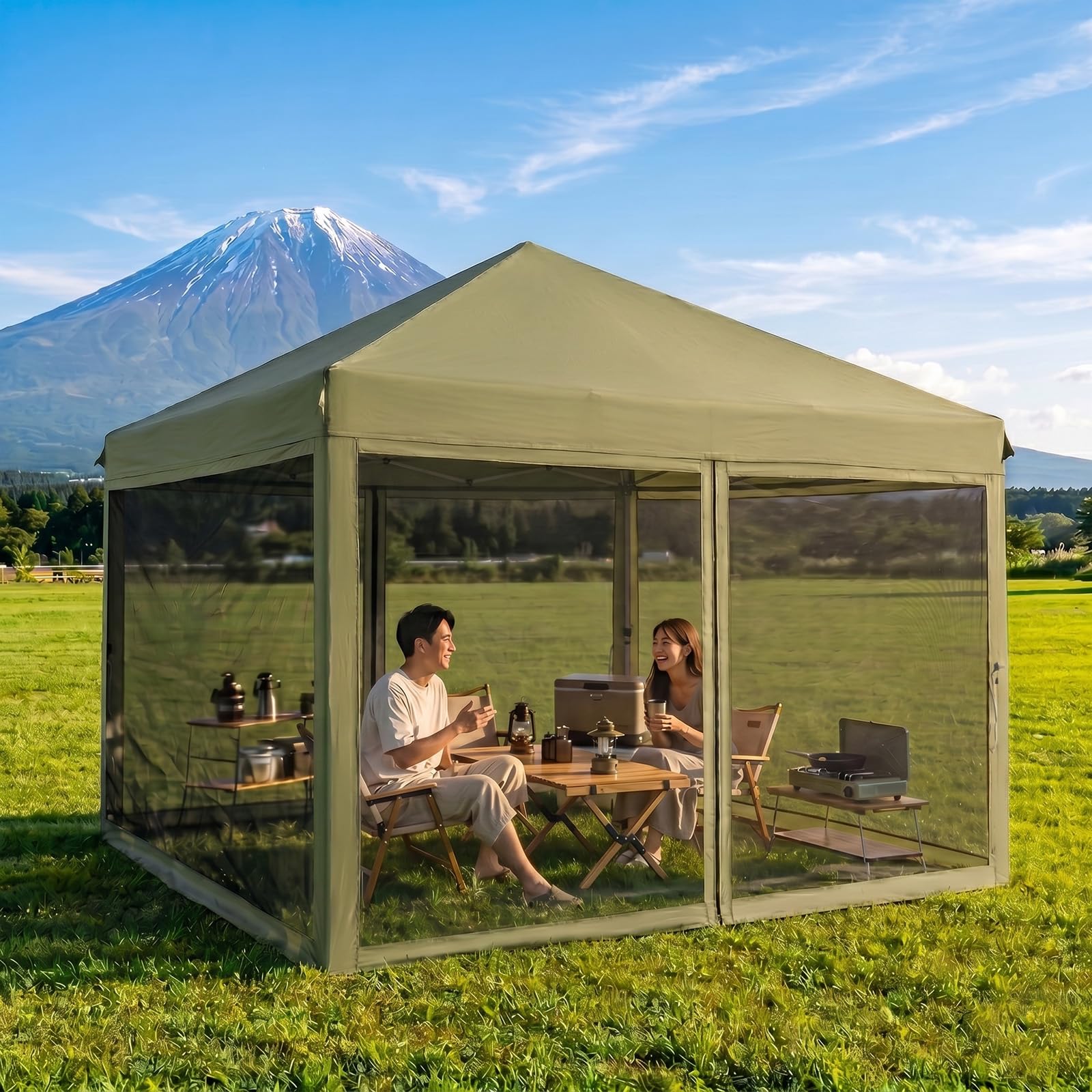 Amazon.co.jp: Havzeno ワンタッチ蚊帳テント UVカット 防水加工 3m×3m