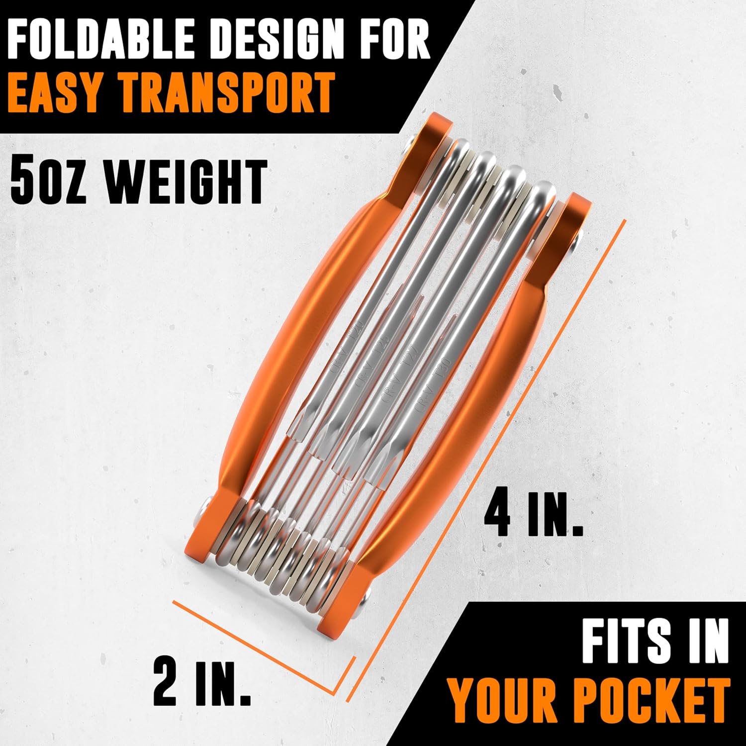 Mutt Tools Tamper Proof Star Wrench Set – Folding Security Torx Set with Hole in Middle – For Regular and Security Torx Key Screws, Tamper Resistant Star Key Wrench