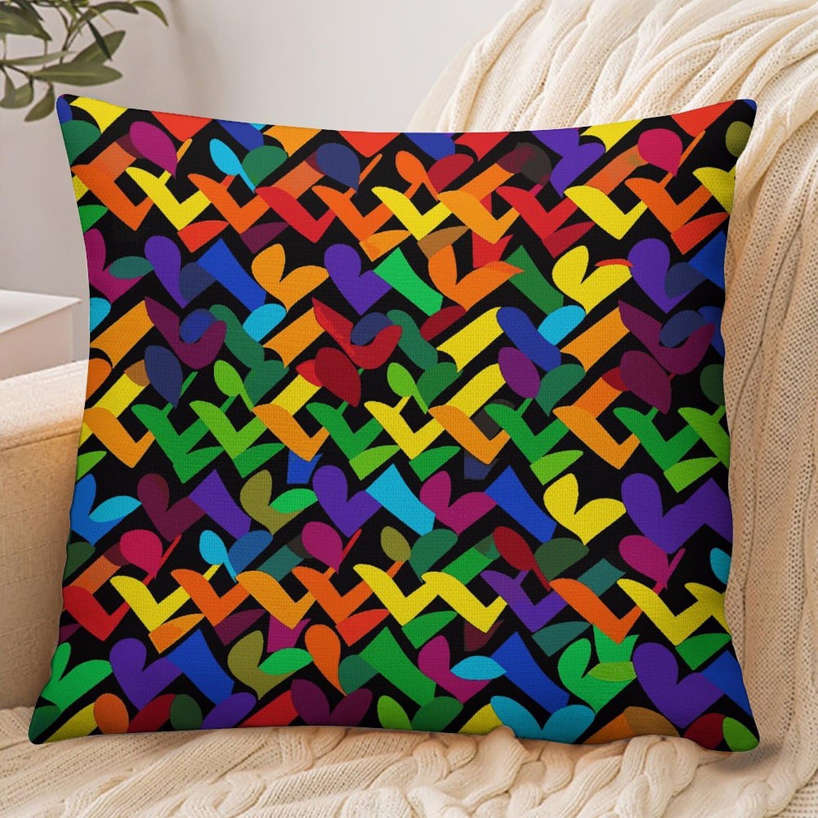 Fekiloot Style Gay Pride Rainbow Pillowcase Pillow Sham Pillow Case