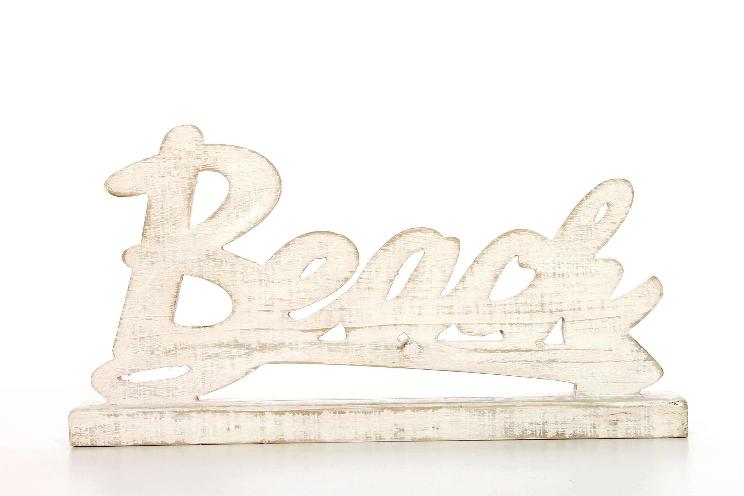Hosley's Decorative Tabletop Beach Word Art- 16" Long. Ideal Gift for Wedding, Home, Party Favor, Spa, Reiki, Meditation, Bathroom Settings