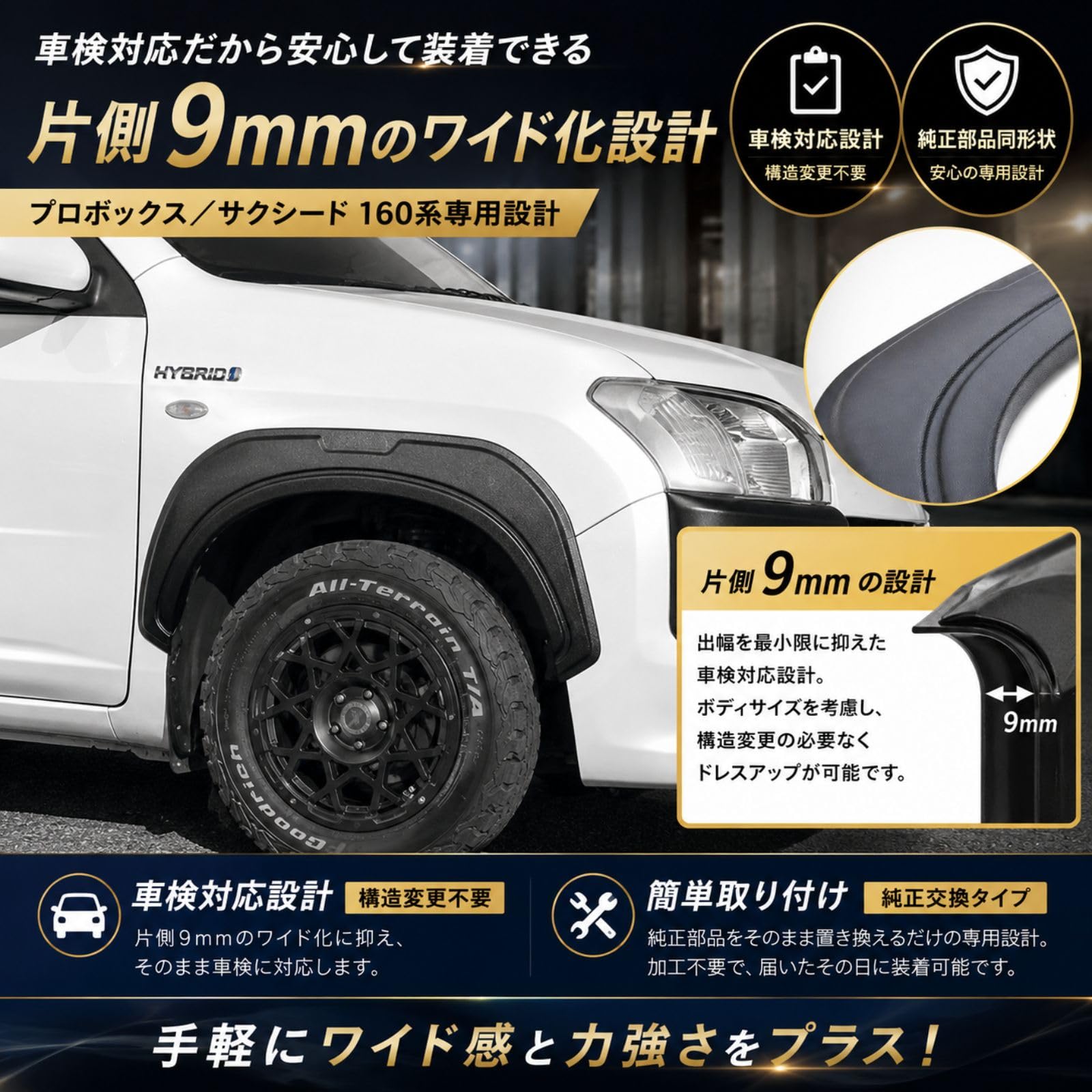 Amazon | BMJAPAN プロボックス サクシード 160系 オーバーフェンダー