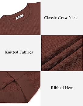 COOFANDY Men's Vintage Waffle T-Shirts - Casual Lightweight Crew