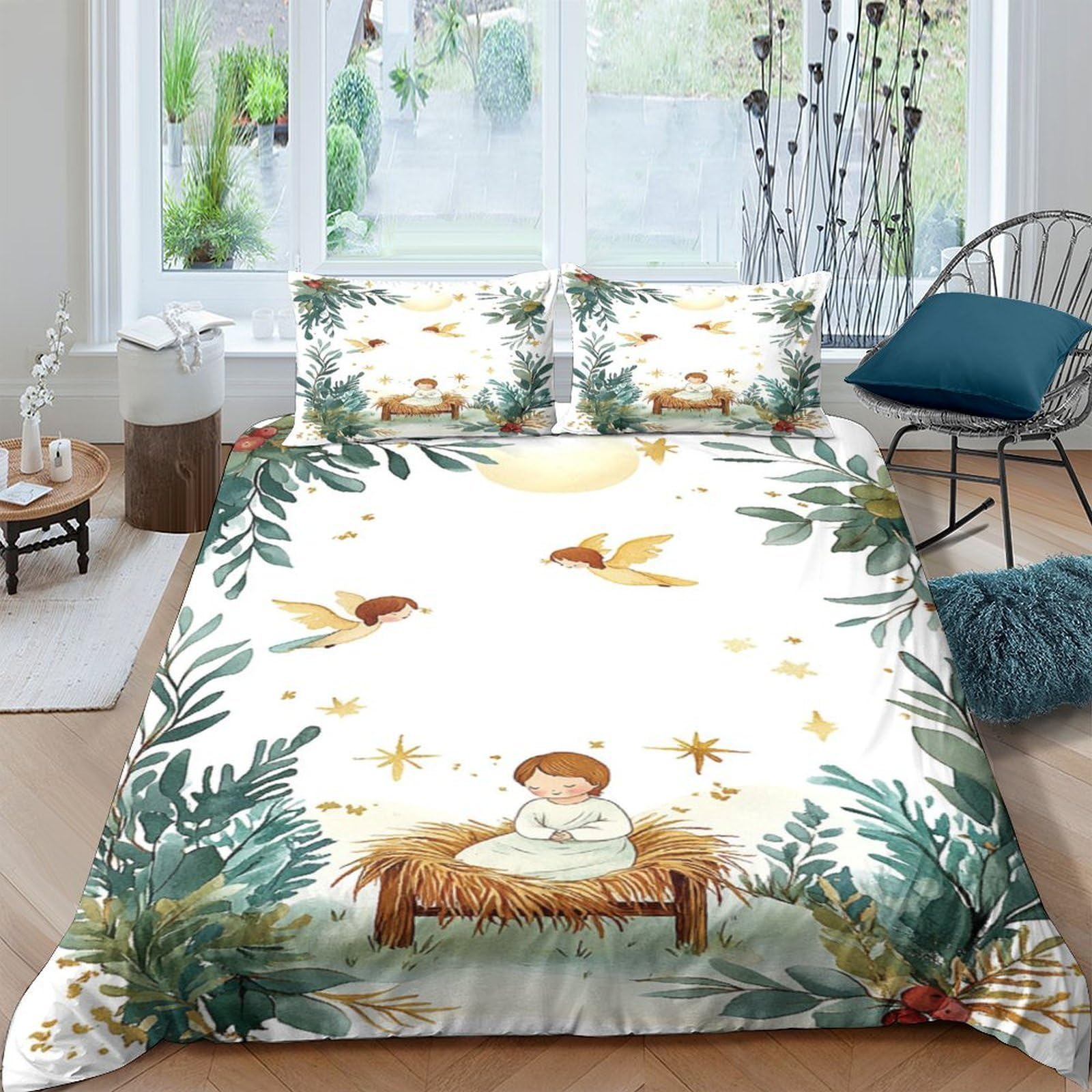 Ctjqhvkz Style-5 3D Printed Forest Fairy Tale Fitted Sheet Microfiber Soft Breathable Woodland Bird Mattress Cover For Bedroom Dorm Decor Single（135X200cm）