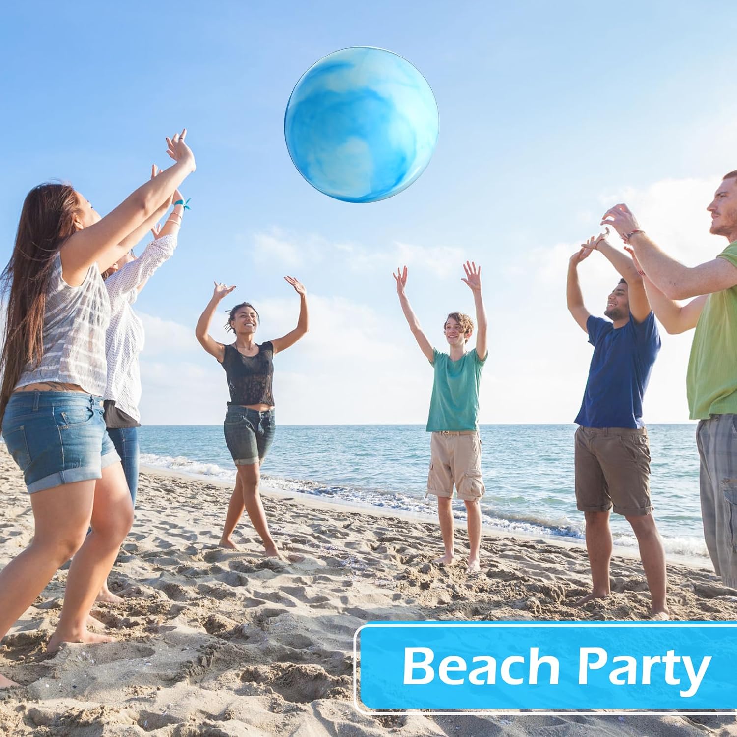 20 Pcs 18 Inch Large Marbleized Bouncy Balls with Hand Air Pump and 2 Pin Needles Inflatable PVC Beach Ball for Summer Indoor Outdoor Water Kickball Swimming Pool Party Supplies