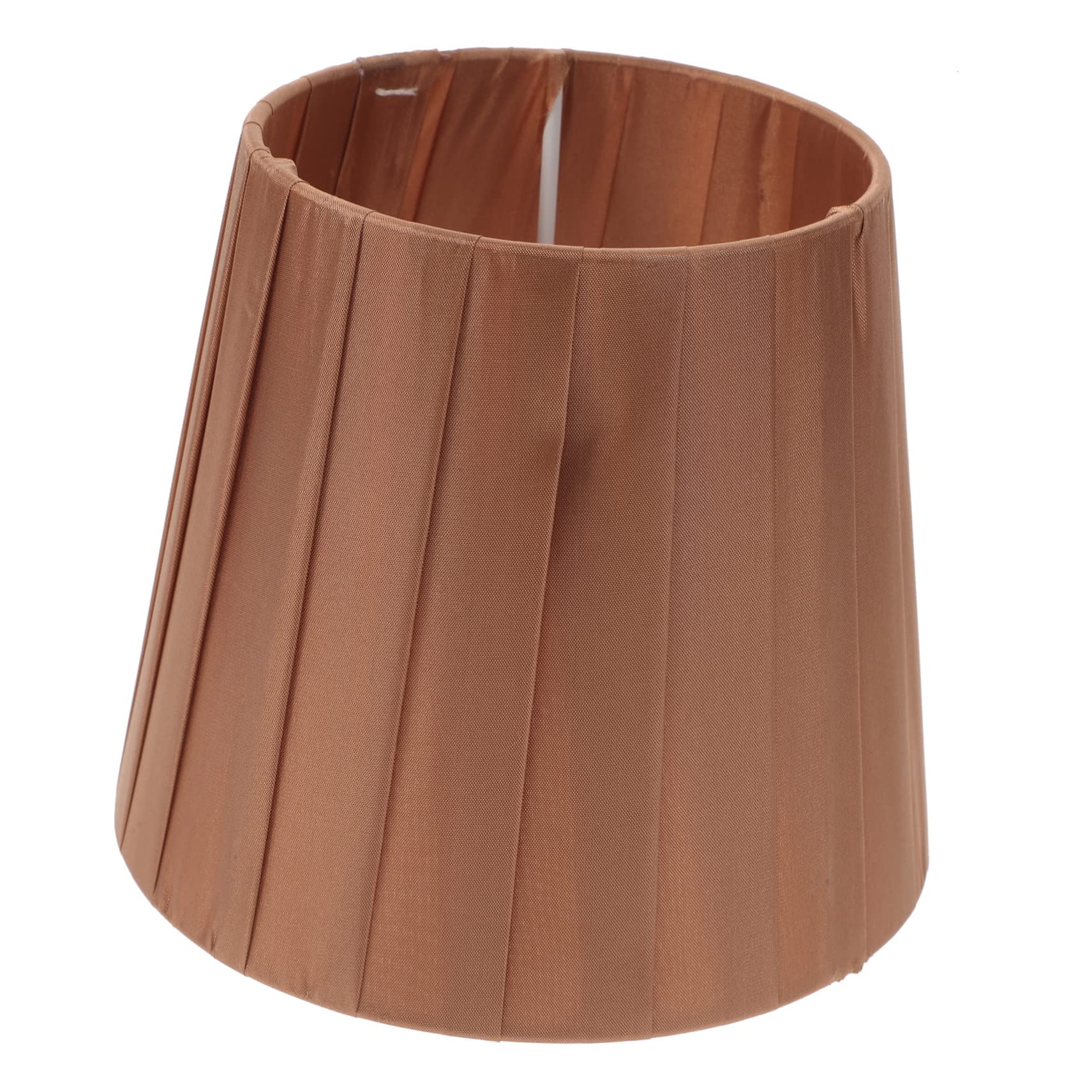 OATIPHO Clip on Small Cloth Lampshade for Table Lamp, Rustic Coffee Color Lamp Shade Cover, Compatible with Bulb Clip-on, Suitable for Desk and Bedside Lighting