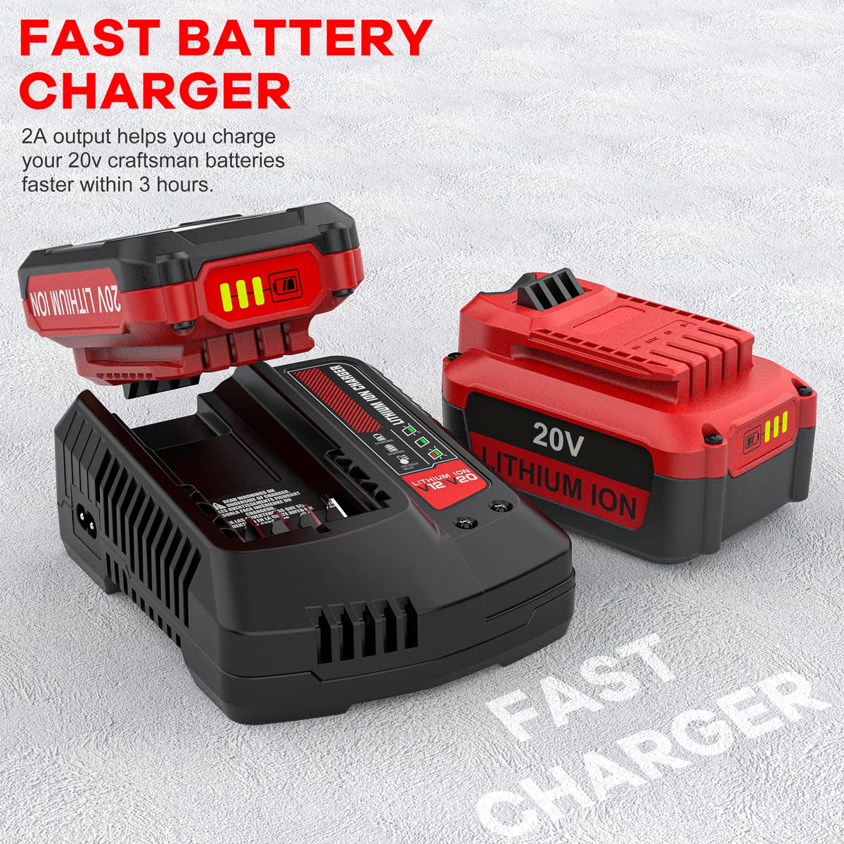 ANTRobut CMCB104 Chargeur de Rechange Craftsman 20 V pour Batterie CMCB201 CMCB202 CMCB204 CMCB205 CMCB209 V20