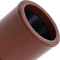 Vista 7 de WE Games Professional Handmade Cognac Brown Leather Dice Cup Set, Comes with 5 Standard Game Dice & Cloth Bag, Dice Roller for Liars Dice Farkle &