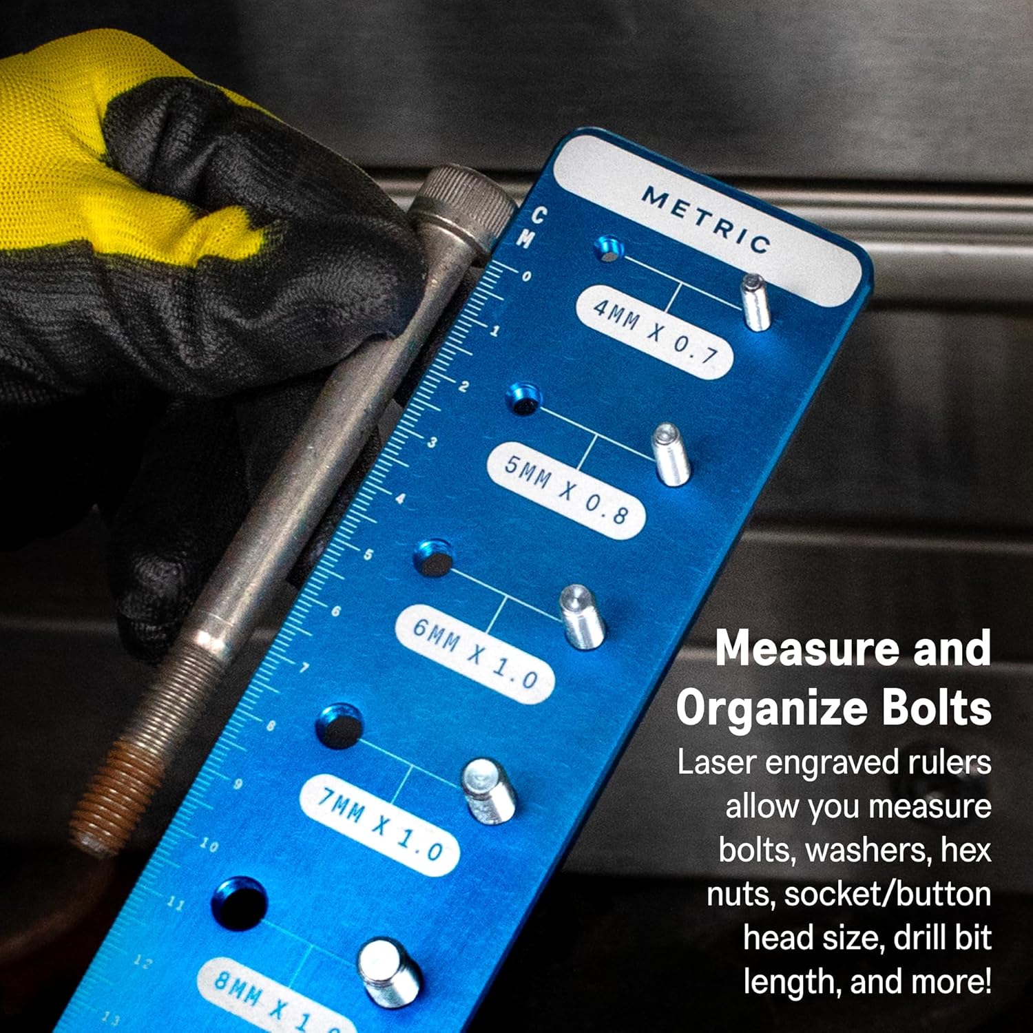 SST - Identibolt PRO - Thread Checker with Magnetic Wall Mount - 28 Nut & Bolt Identifier Gauge - Measures #6 to ½ & 4mm to 14mm - Tight Tolerance & Industrial Grade Precision - Designed in The USA