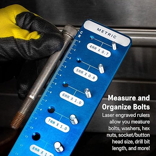 Miniatura 35 de SST - Identibolt original - Comprobador de roscas preciso y montaje en pared - Roscas imperiales SAE y métricas - 28 tuercas y pernos