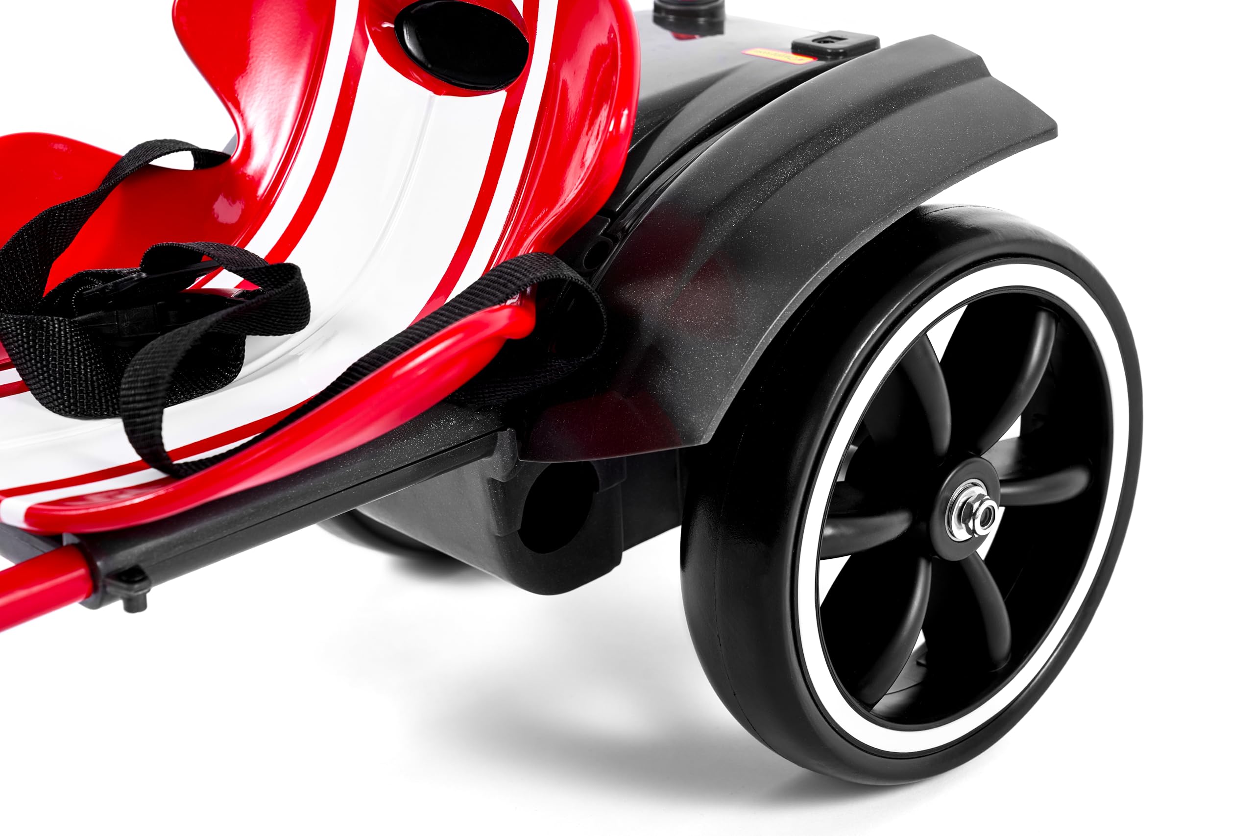 Ducati Corse Speed Kart - Kart elettrico per bambini e ragazzi pieghevole con luci e suoni, marcia avanti e indietro, 6 km/h, bianco e rosso