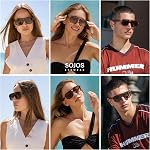 SOJOS Retro Polarized Square Aviator Sunglasses for Women Men Vintage 70s UV400 Protection Shade SJ2609