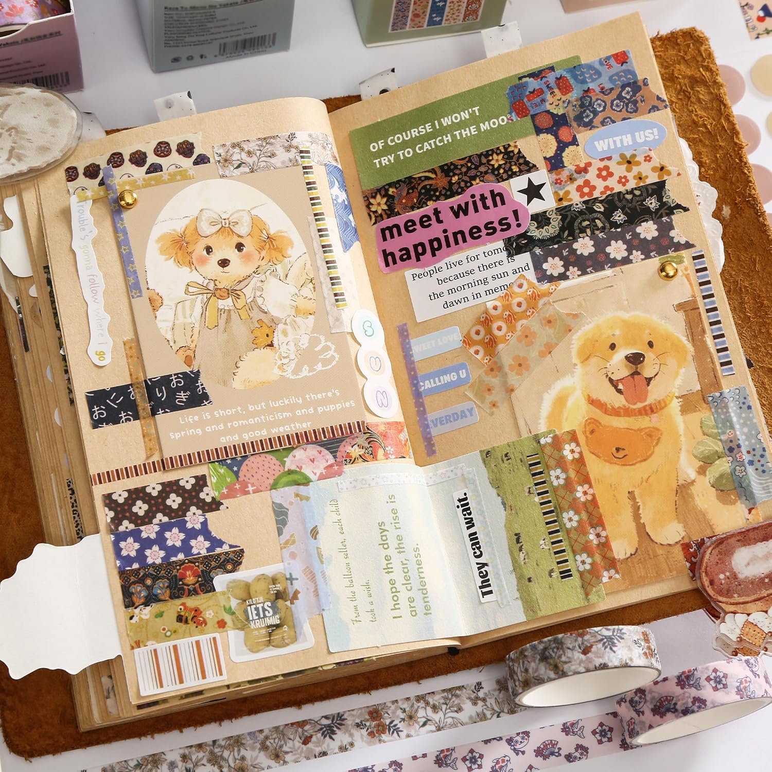 Zestaw 60 rolek taśmy Washi, sztuka retro, dekoracyjna taśma maskująca, podstawowe wzory, kolorowa taśma klejąca do majsterkowania, pamiętnika, planera, scrapbookingu, opakowania (kimono