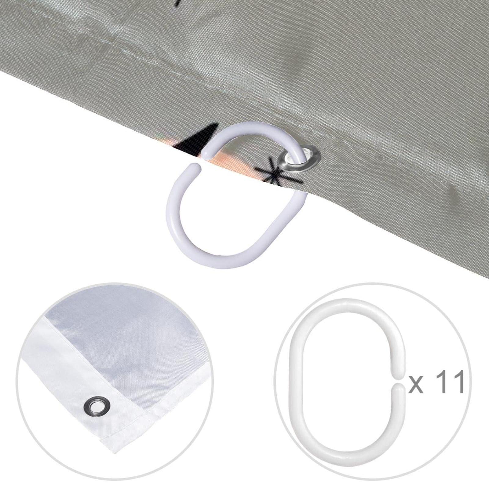 Tenda Da Doccia A Tema Strega Per Halloween - Impermeabile In Poliestere, Misura 183x183 Cm, Con Anelli - copertina