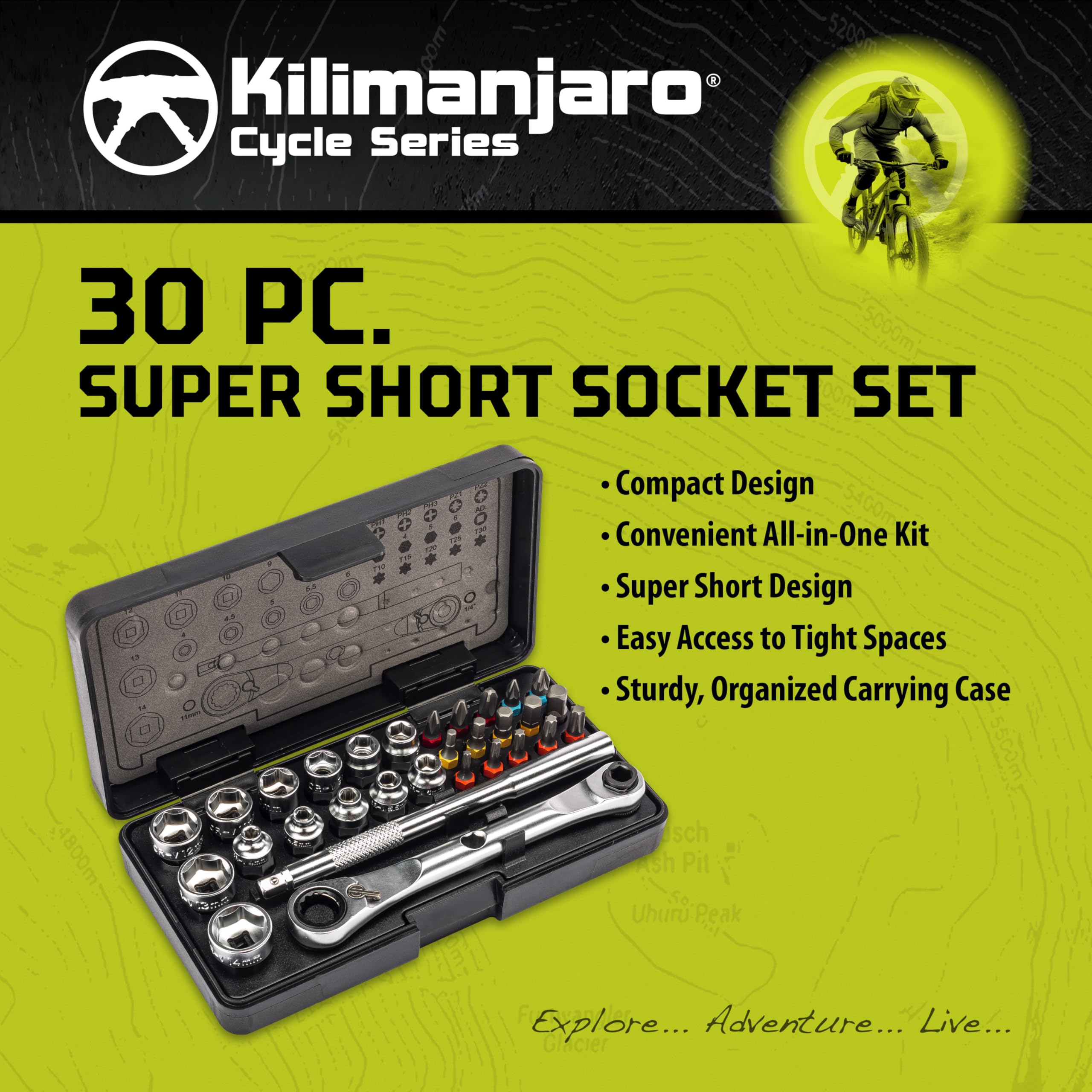 【S.N.Y.G.O】Mandara Alltrade Kilimanjaro Cycle Series 30 Piece Bicycle Socket Set