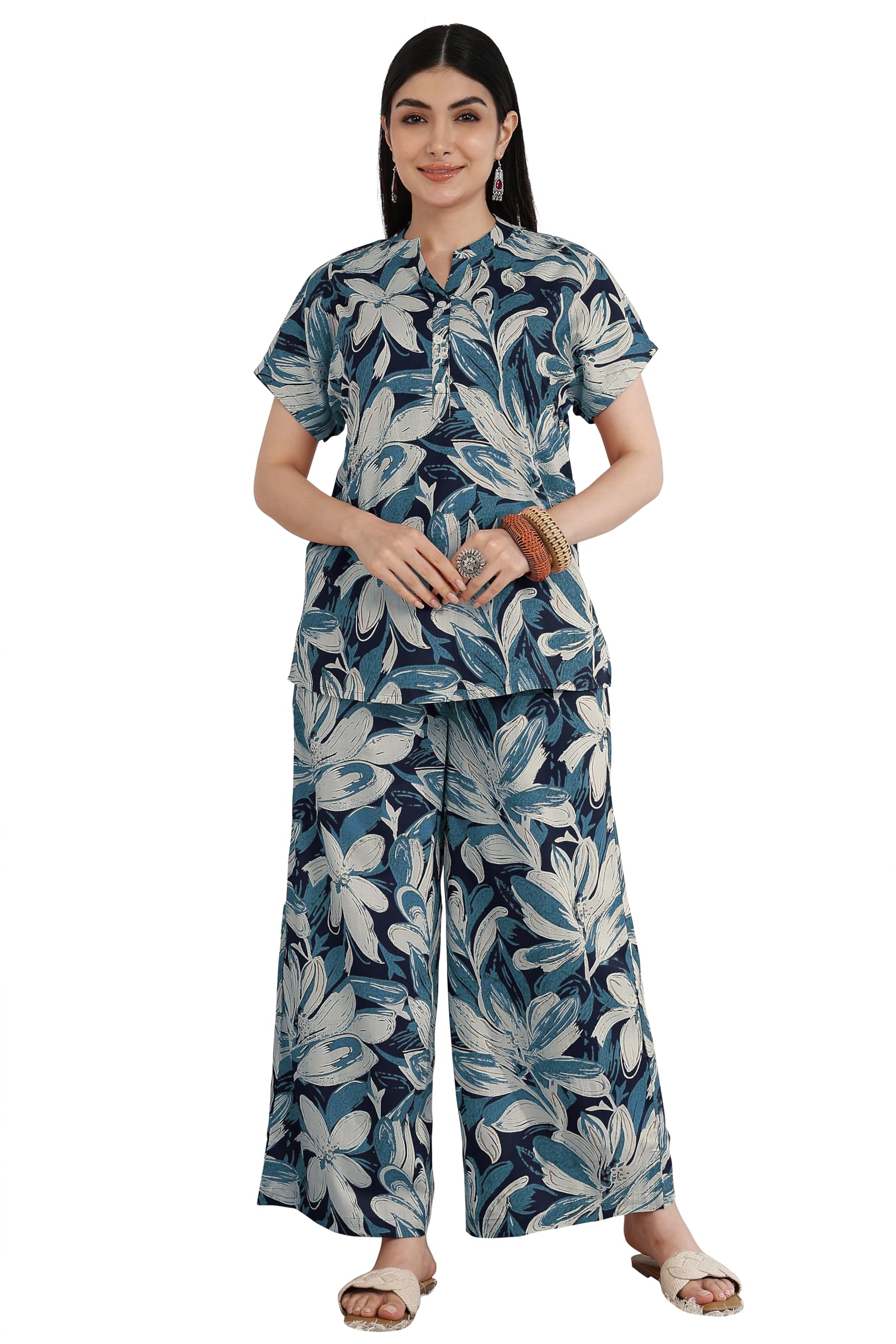 mirchi fashion Pure Cotton Cord Set for Women | Breathable Summer Floral Co-ord Set | Stylish Ethnic 2 Piece Set | Travel & Casual Wear-picture-18