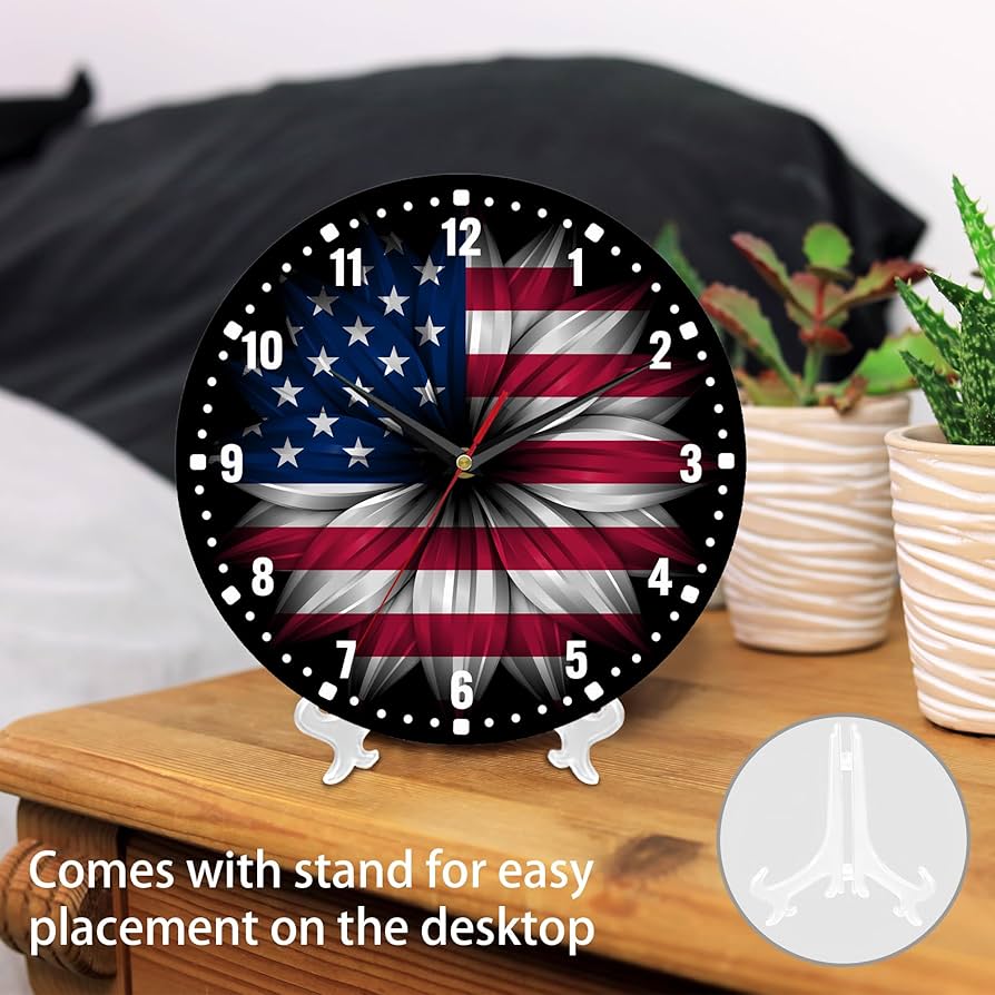 ビンテージ USA アメリカ国旗 ラウンド メタル 壁時計 Amazon.co.jp: SPUNKER アメリカ国旗キッチン壁掛け時計、独立