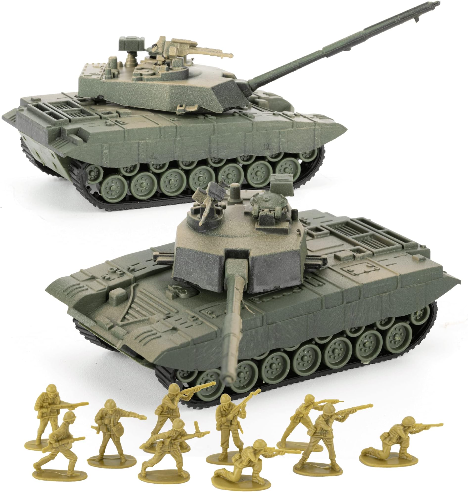 GresdentWW2 Army Tank and Army Men Toys Playset,2 China Type98 MBT Tank Models and 10 Toy Soldiers for Kids Boys