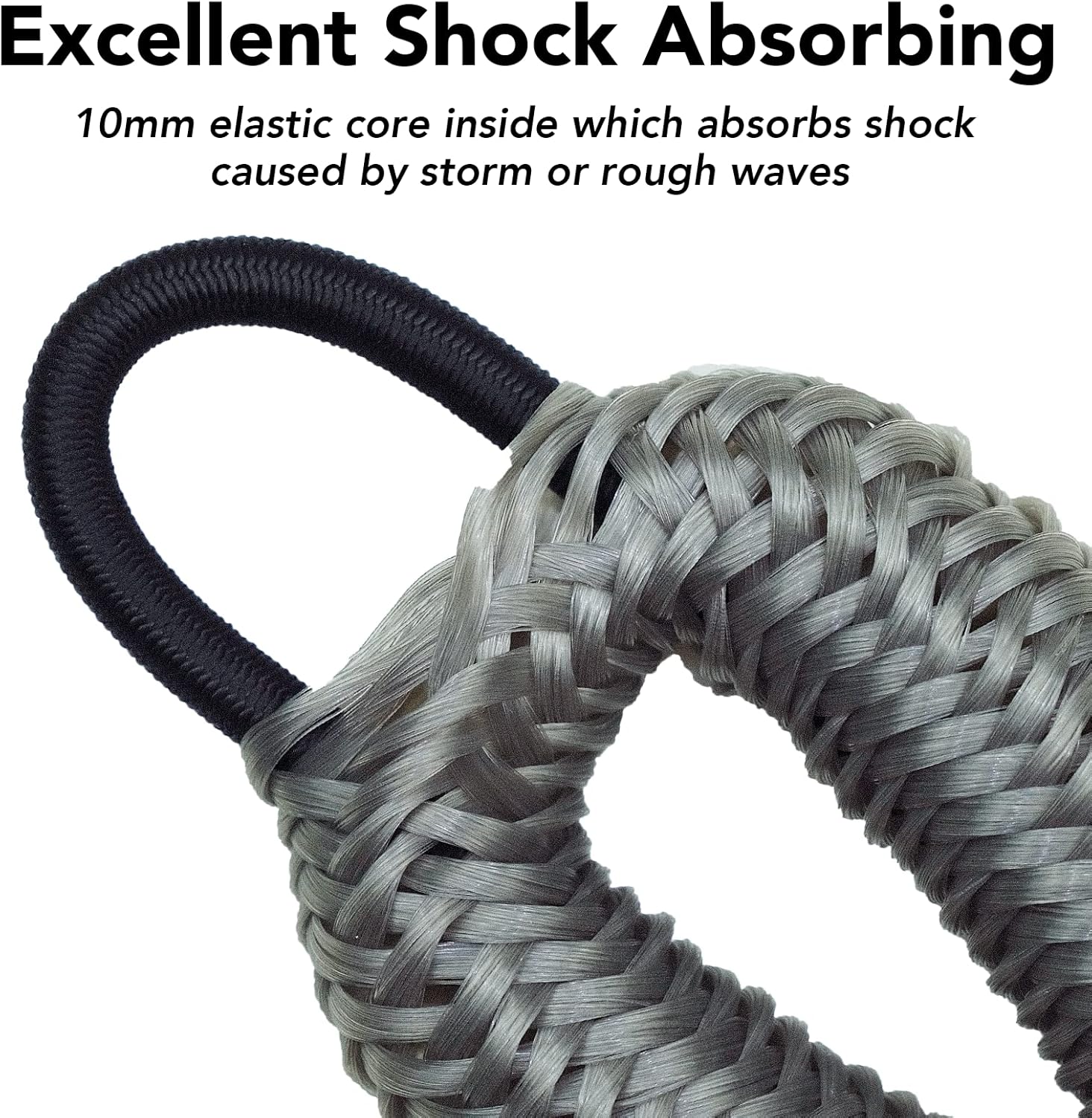 4FT*2+3FT*2 Bungee Dock Line Boat Ropes for Docking with Stainless Steel Clip Accessories for Boats PWC, Built in Snubber, Kayak, Watercraft,SeaDoo,Jet Ski, Pontoon, Canoe, Power Boat