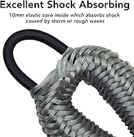 Vista 4 de 2 cuerdas elásticas de 4 pies x 2 + 3 pies para embarcaciones con clip de acero inoxidable accesorios para barcos PWC, amortiguador integrado