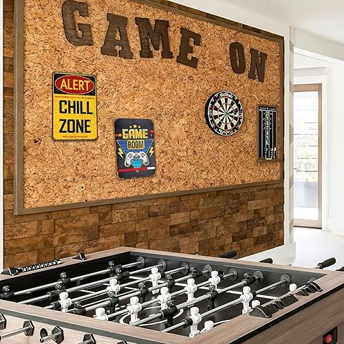 Miniatura 5 de GTOTd Letrero de metal para decoración de sala de juegos, paquete de 2 carteles de 8 x 12 pulgadas (con 10 clavos de pared) para decoración de sala