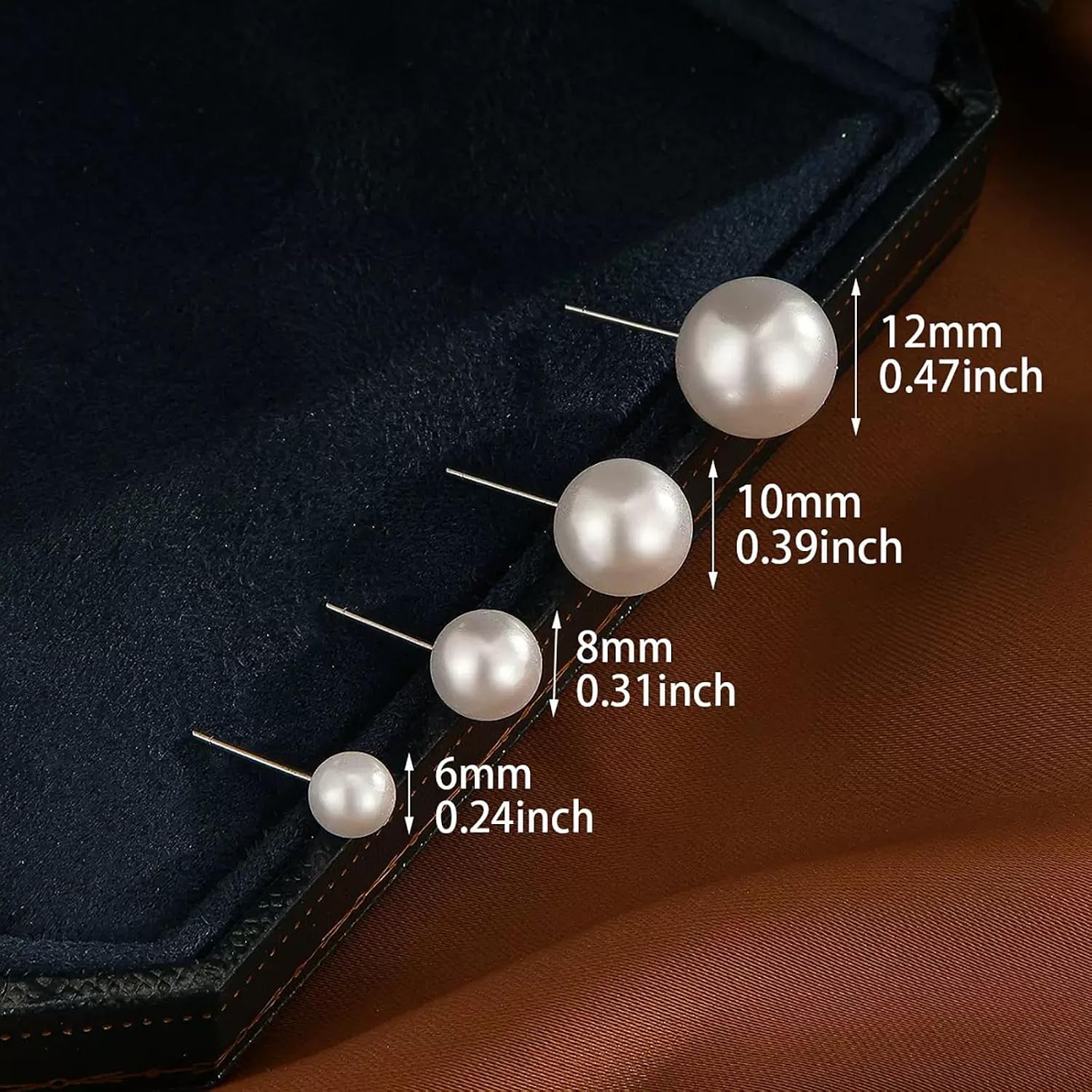 12 Pairs Pearl Stud Earrings for Women, Hypoallergenic Stainless Steel White Simulated Pearl Earrings Set for Sensitive Ears, Wedding Bridal Birthday Anniversary Christmas Gift