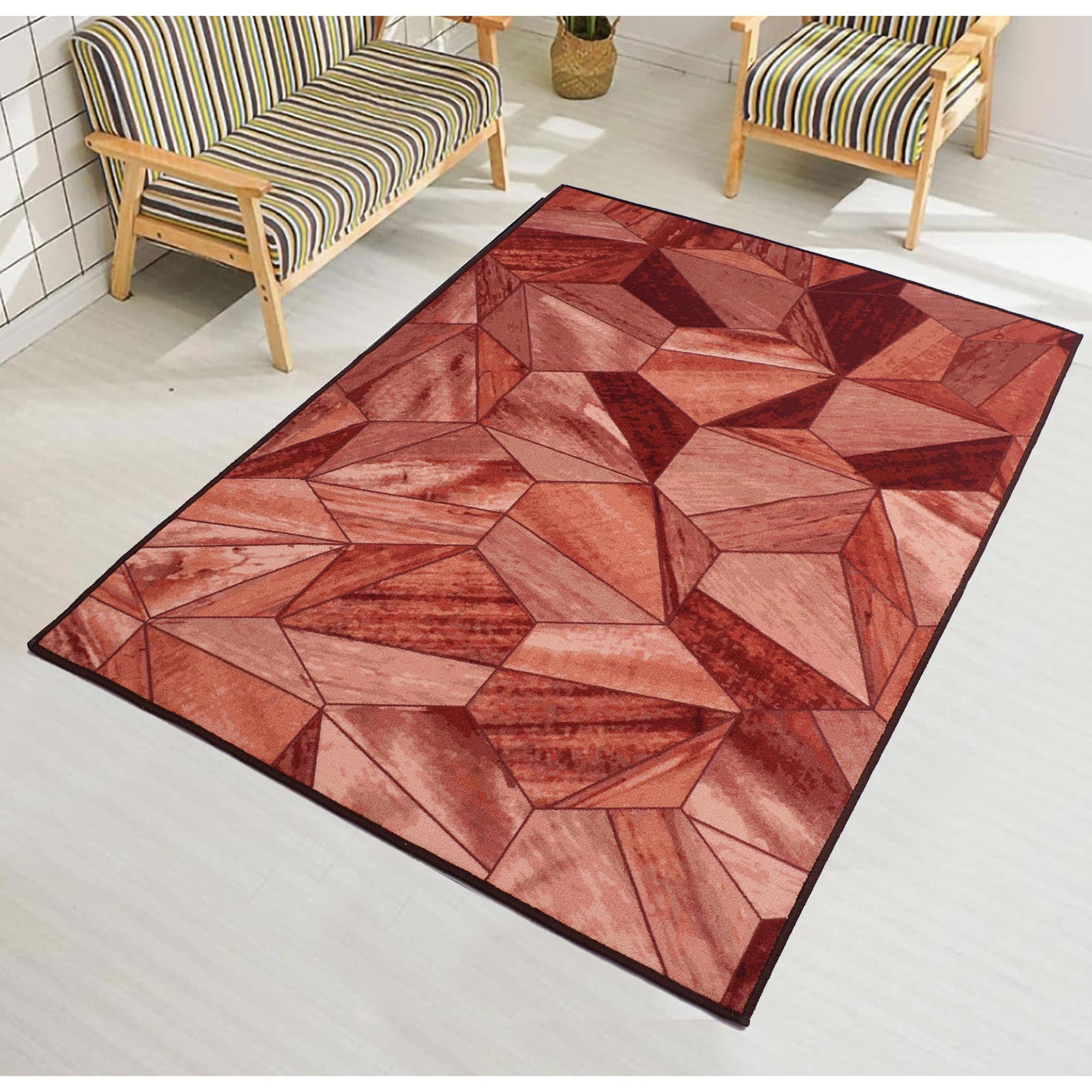 Rust & Brown Rusticwow Anti Slip Washable Soft Plush Carpet 3X5 Feet Rug for Bedroom, Living Room and Lounge Areas-image-48