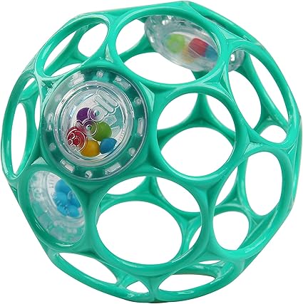 Bright Starts Oball EasyGrasp Rattle BPAFree Infant Toy in Teal, Age