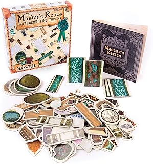 Master's Relics - RPG Item Token Accessory Set - 200+ Double-Sided Dry/Wet Erase Reversible Object Pawns for Fantasy Tabletop Roleplaying Game Terrain Tiles and Dungeon Battle Maps - D&D Compatible