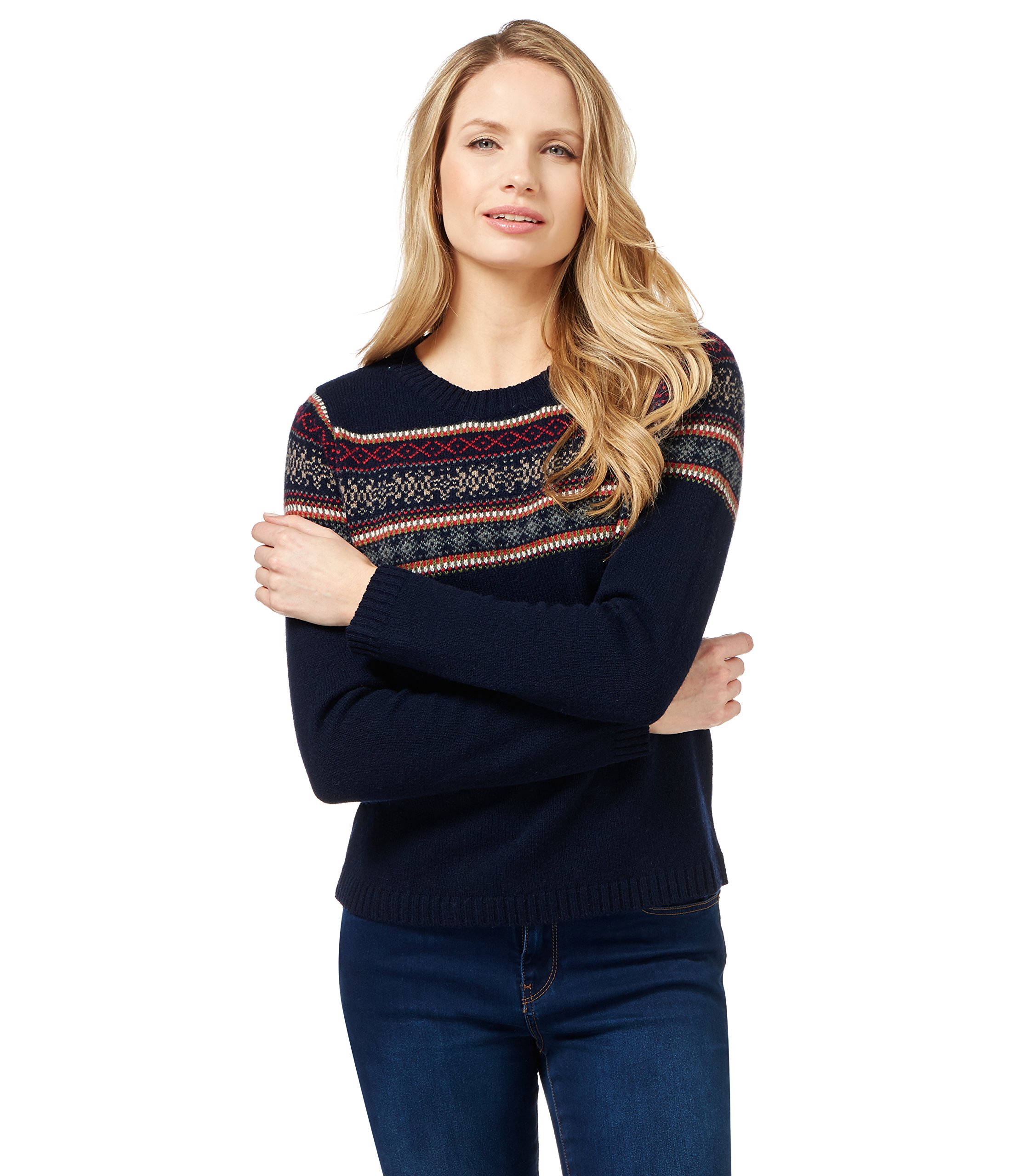WoolOvers Womens Lambswool Fairisle Sweater