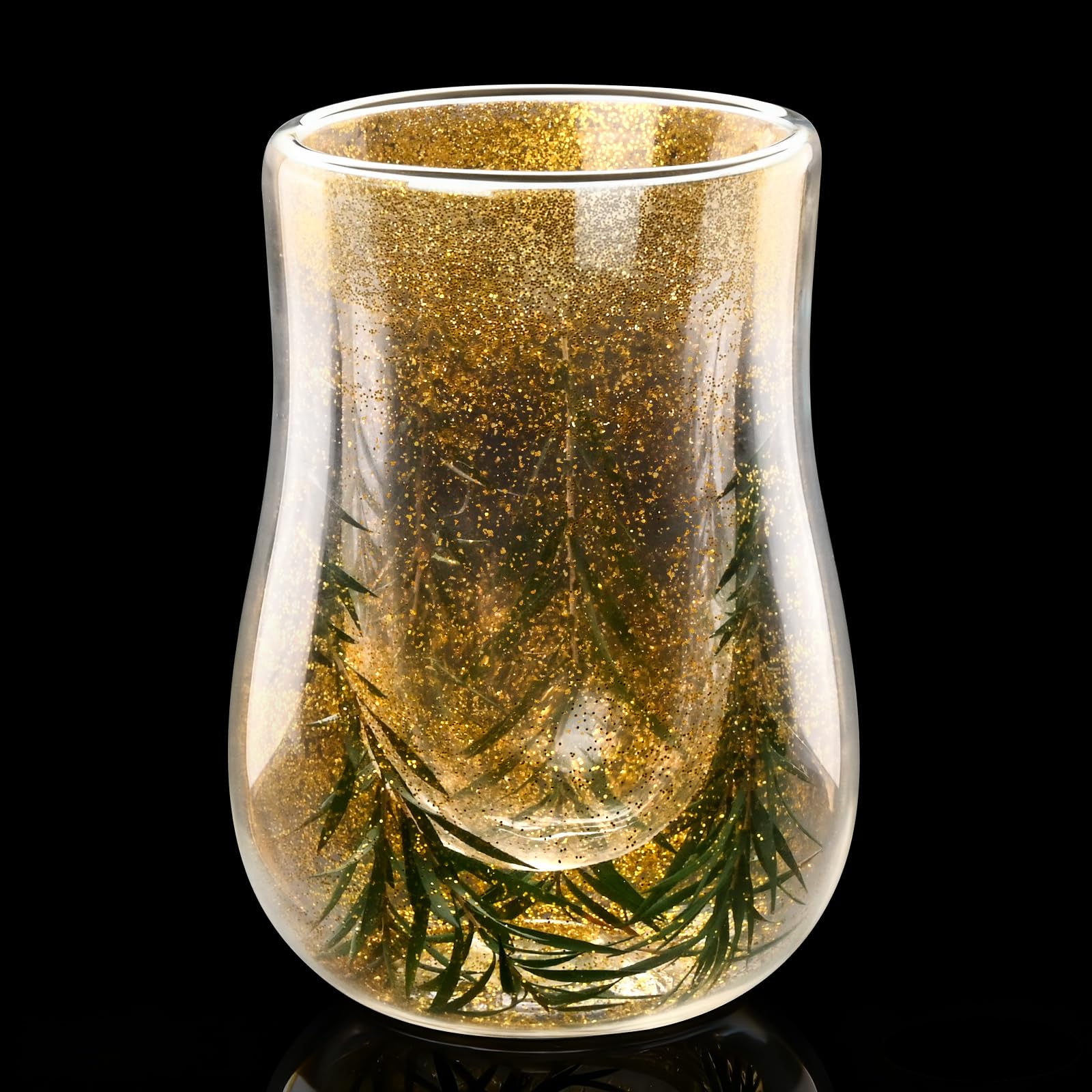 4 OZ Double Wall Glasses, Christmas Drinking Glasses, Christmas Cocktail Glass, Double Old Fashioned Glass for Whiskey Wine Bourbon Vodka, Funny Gifts for Xmas Party Holiday Birthday, 1 PCS