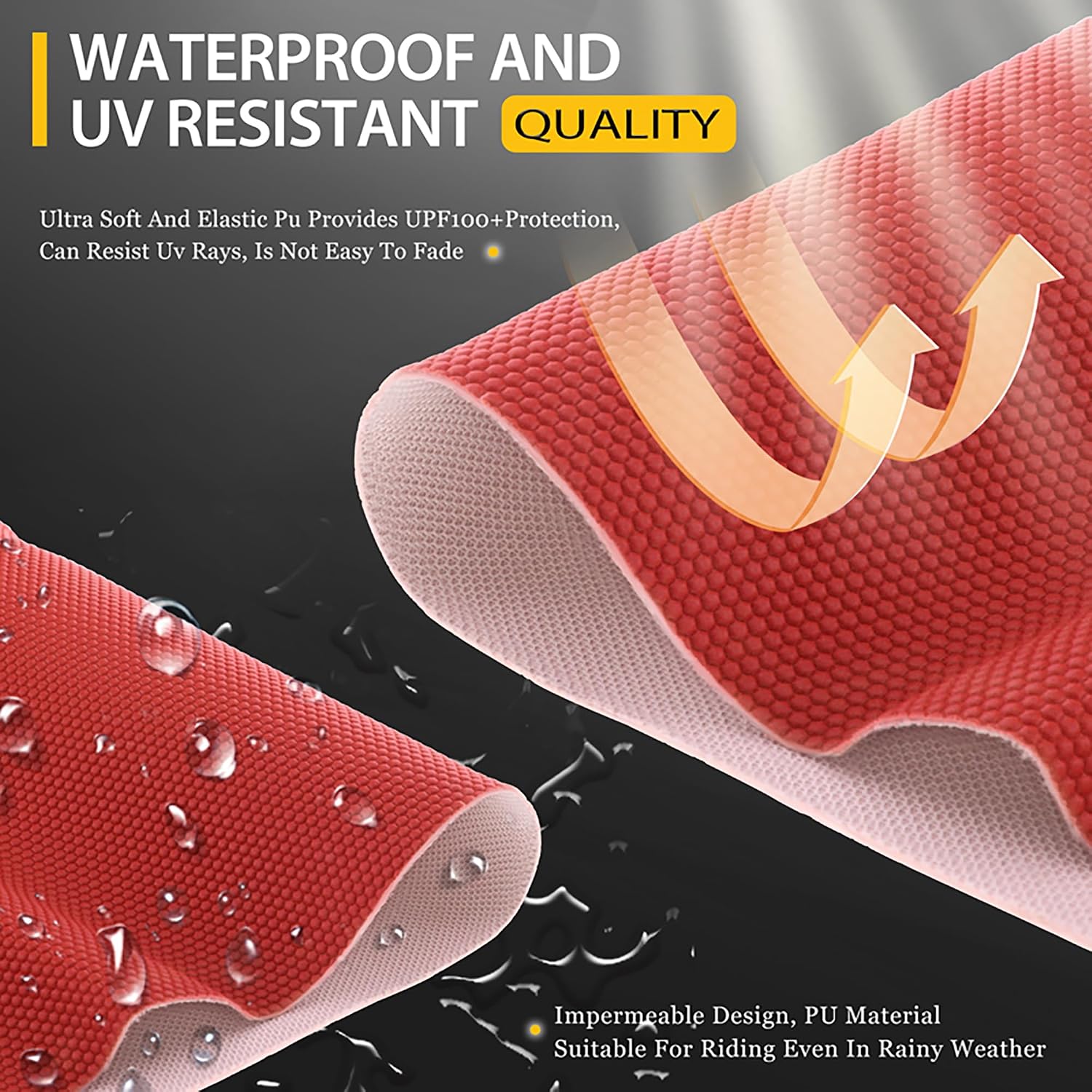 Motorcycle Universal Dirt Bike Seat Cover Gripper Ribbed Soft Sewing for CRF WR WRF RMZ YZF SXF EXC EXC XC SX CR KLX Yozma IN10 (Red-Black)