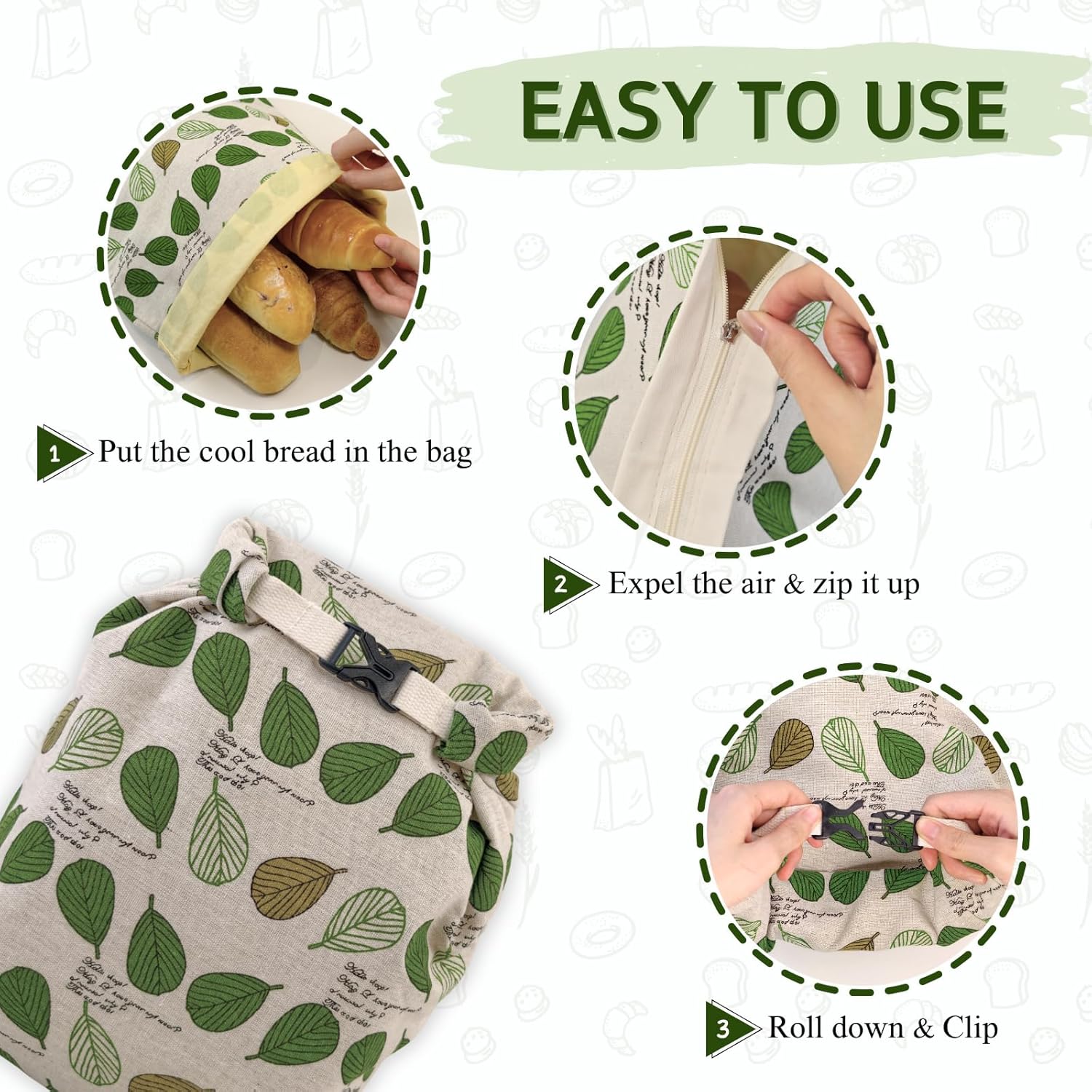 2 Pack Beeswax Bread Bags for Homemade Bread with Zipper, Large 13x17'' Reusable Beeswax Sourdough Bread Storage Bag, Keep Loaves Fresh Longer, Freezer Safe & Airtight, Natural, Zero Waste