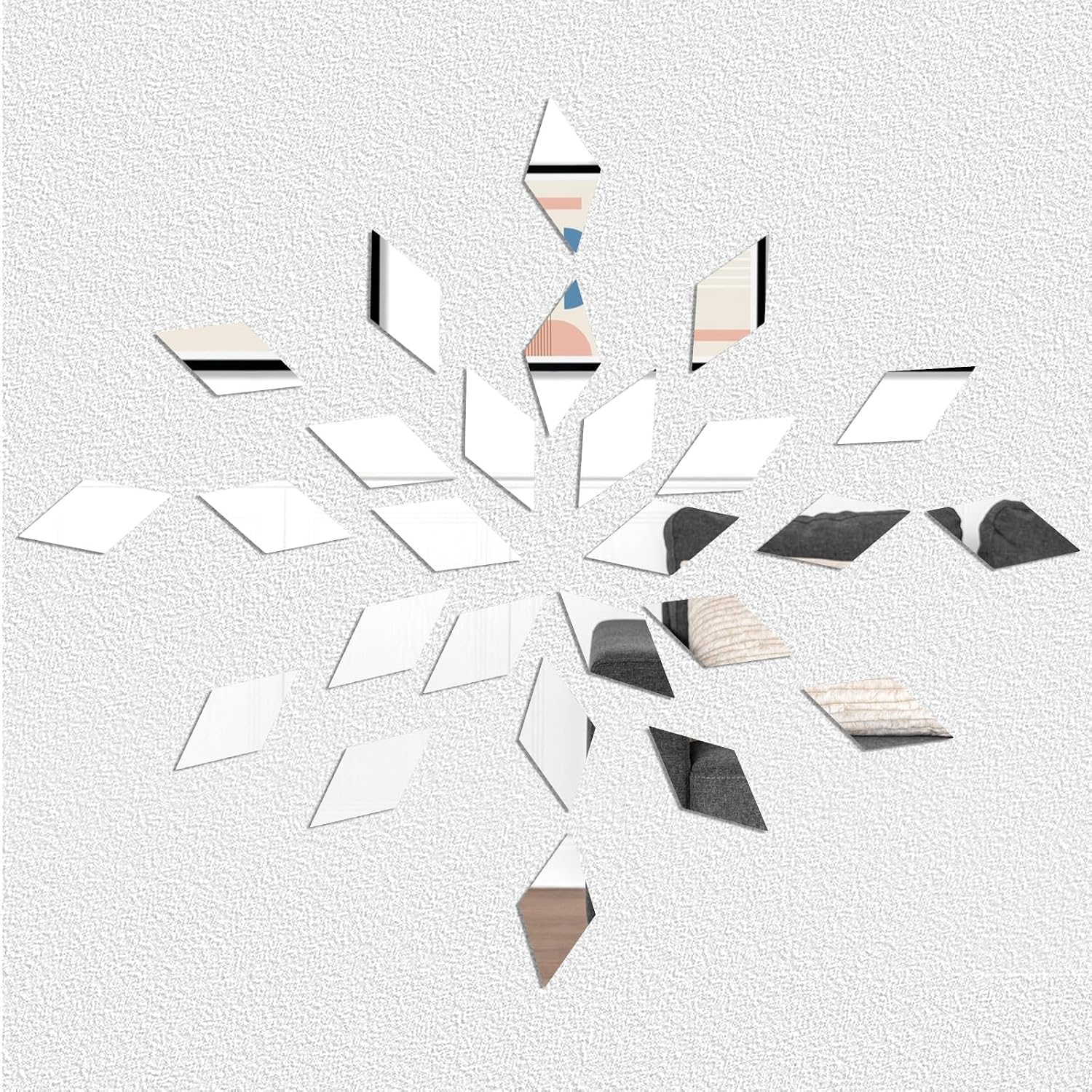 Psyqtsuary Diamond Shape Small Mirrors for Crafts, 200pcs Craft Mirrors Mirror Tiles Self Adhesive Fancy Acrylic Mini Mirror Pieces for Crafts Disco Ball Mirror-Tiles for Craft Art Door Wall