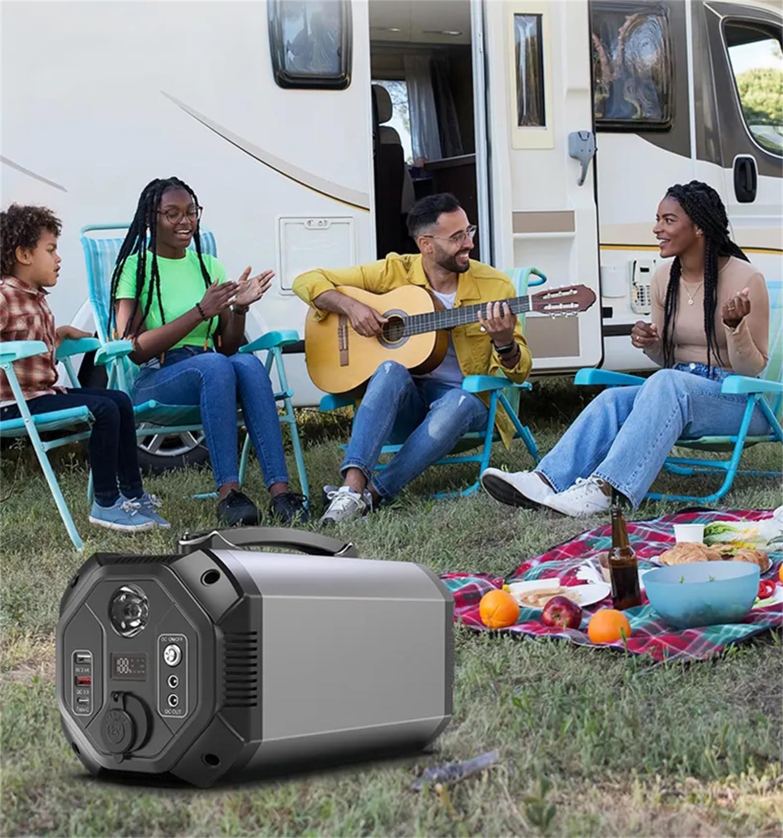 Estación de energía portátil de 500 W, generador de 444 Wh/120 000 mAh, batería de Litio de Respaldo, Onda sinusoidal Pura, generador Solar para Acampar al Aire Libre