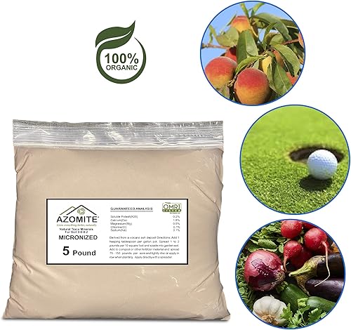 Miniatura 8 de Azomite Fertilizante mineral micronizado orgánico Trace 0-0.2, 05 Lbs Tan