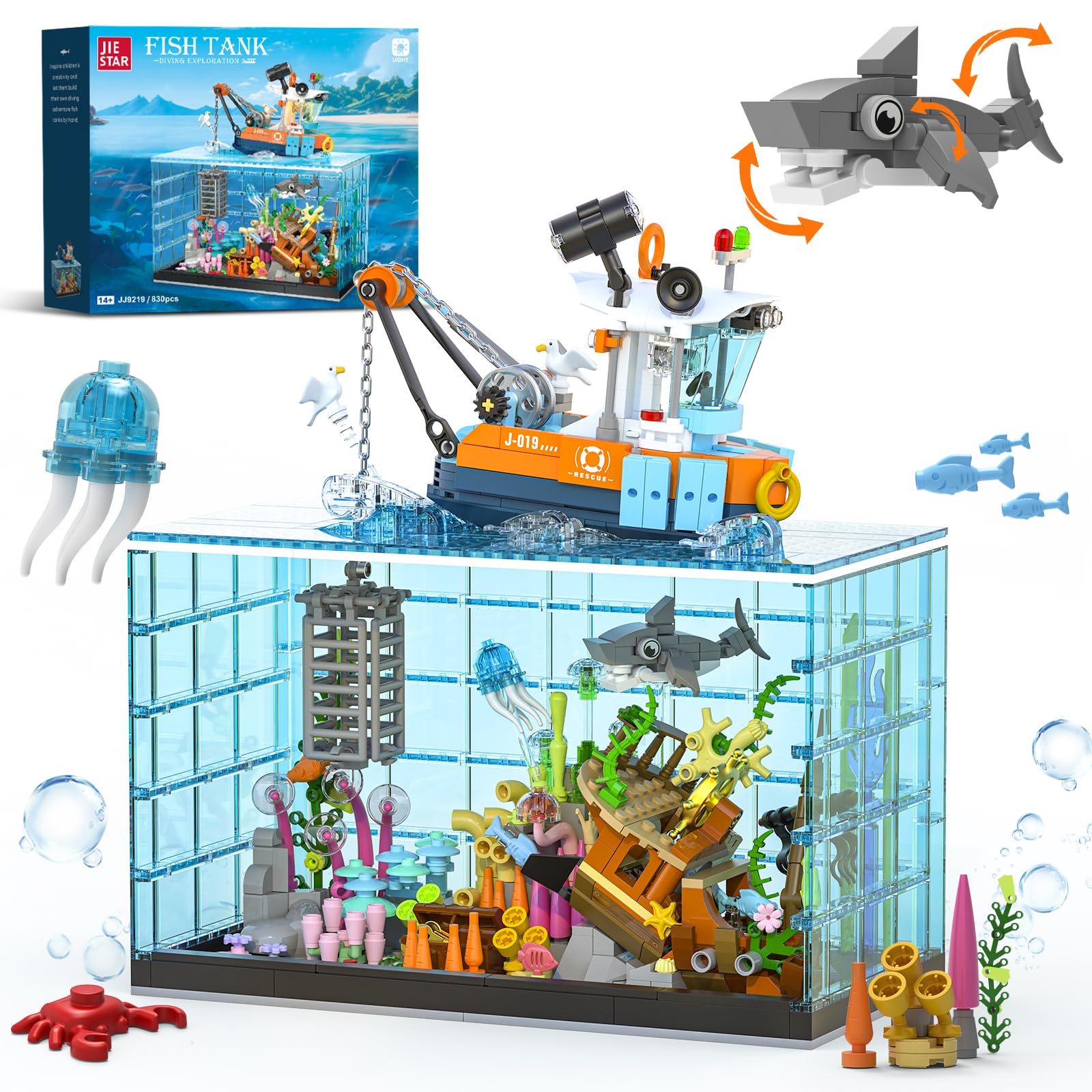 Amazon.com: NERCISU Fish Tank Building Blocks Set, Aquarium